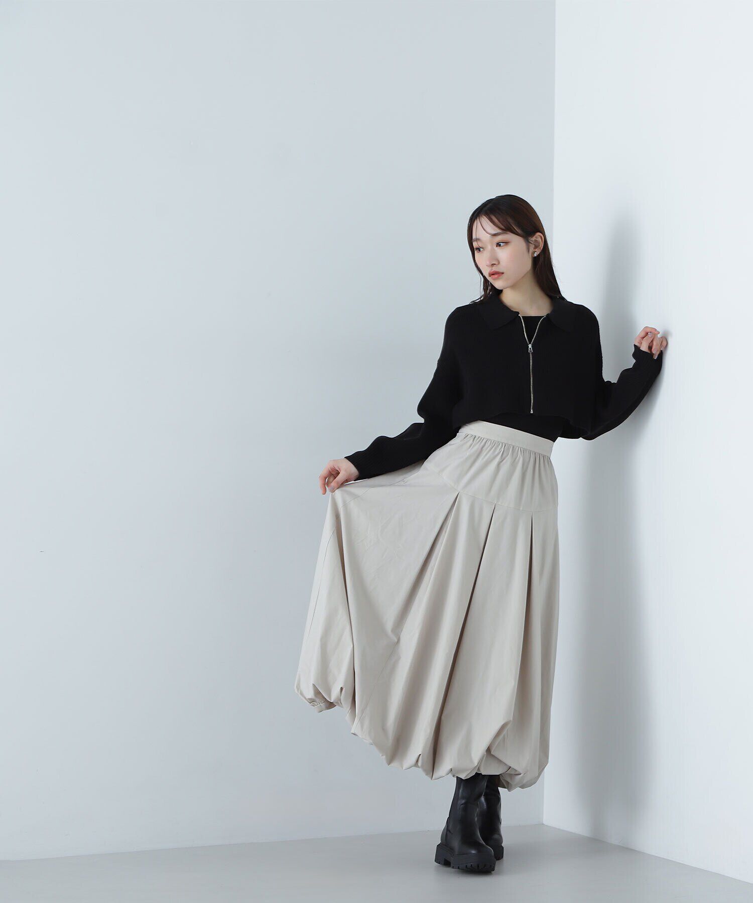  「ポロジップカーデセット」|ニット・セーター|