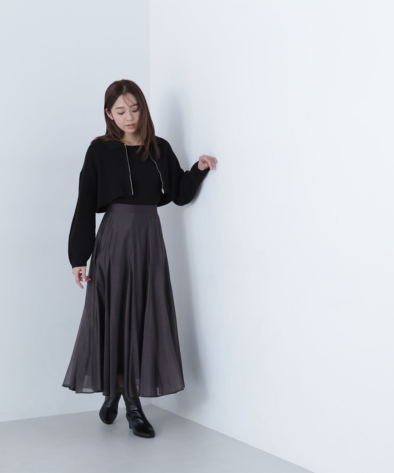  「ポロジップカーデセット」|ニット・セーター|