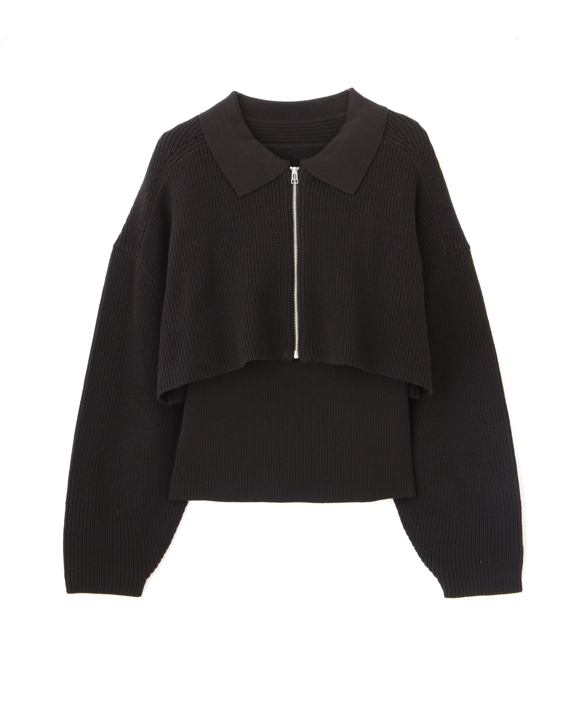  「ポロジップカーデセット」|ニット・セーター|