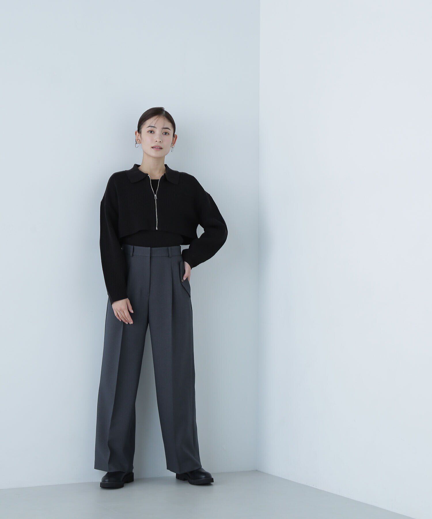  「ポロジップカーデセット」|ニット・セーター|