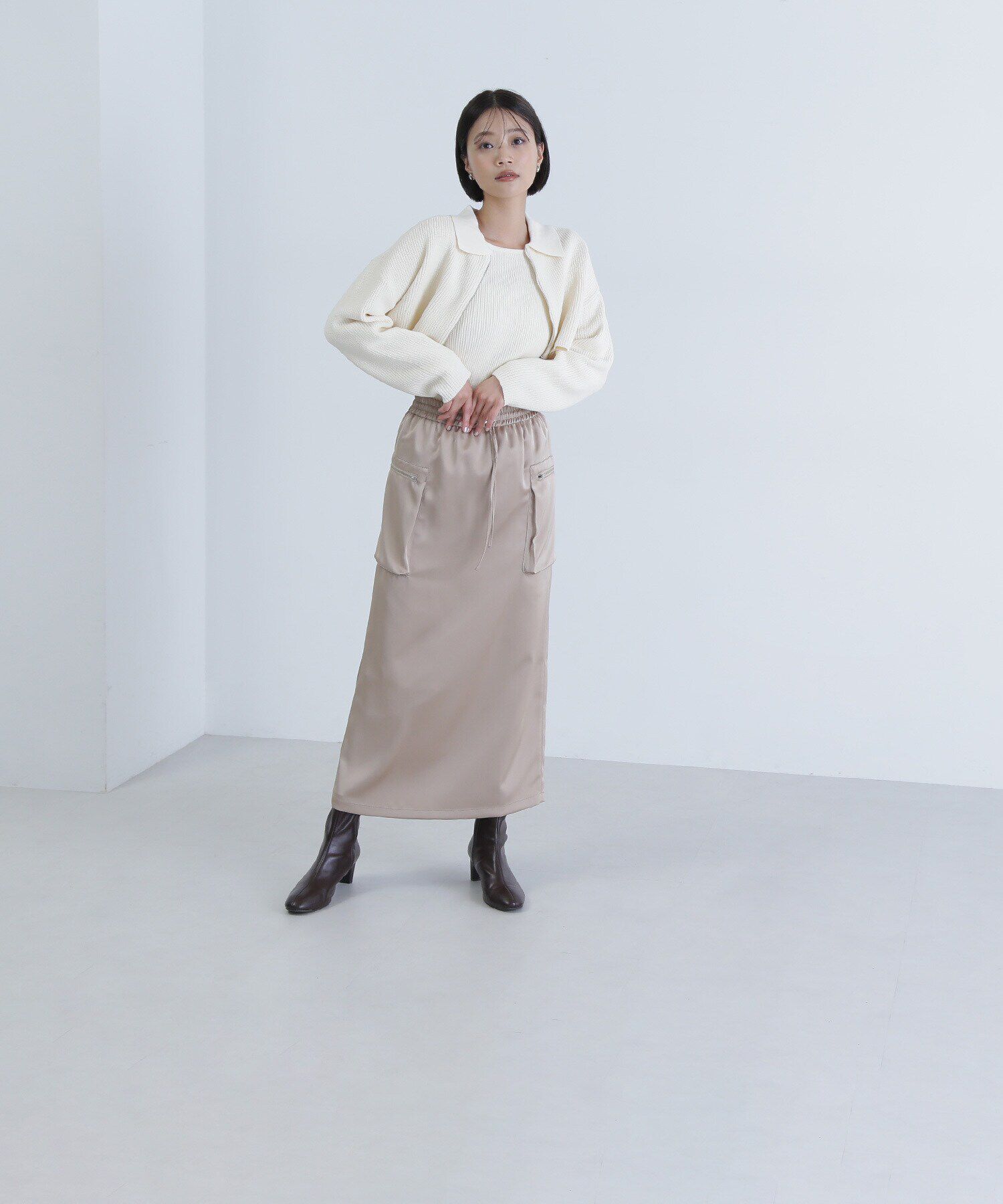  「ポロジップカーデセット」|ニット・セーター|