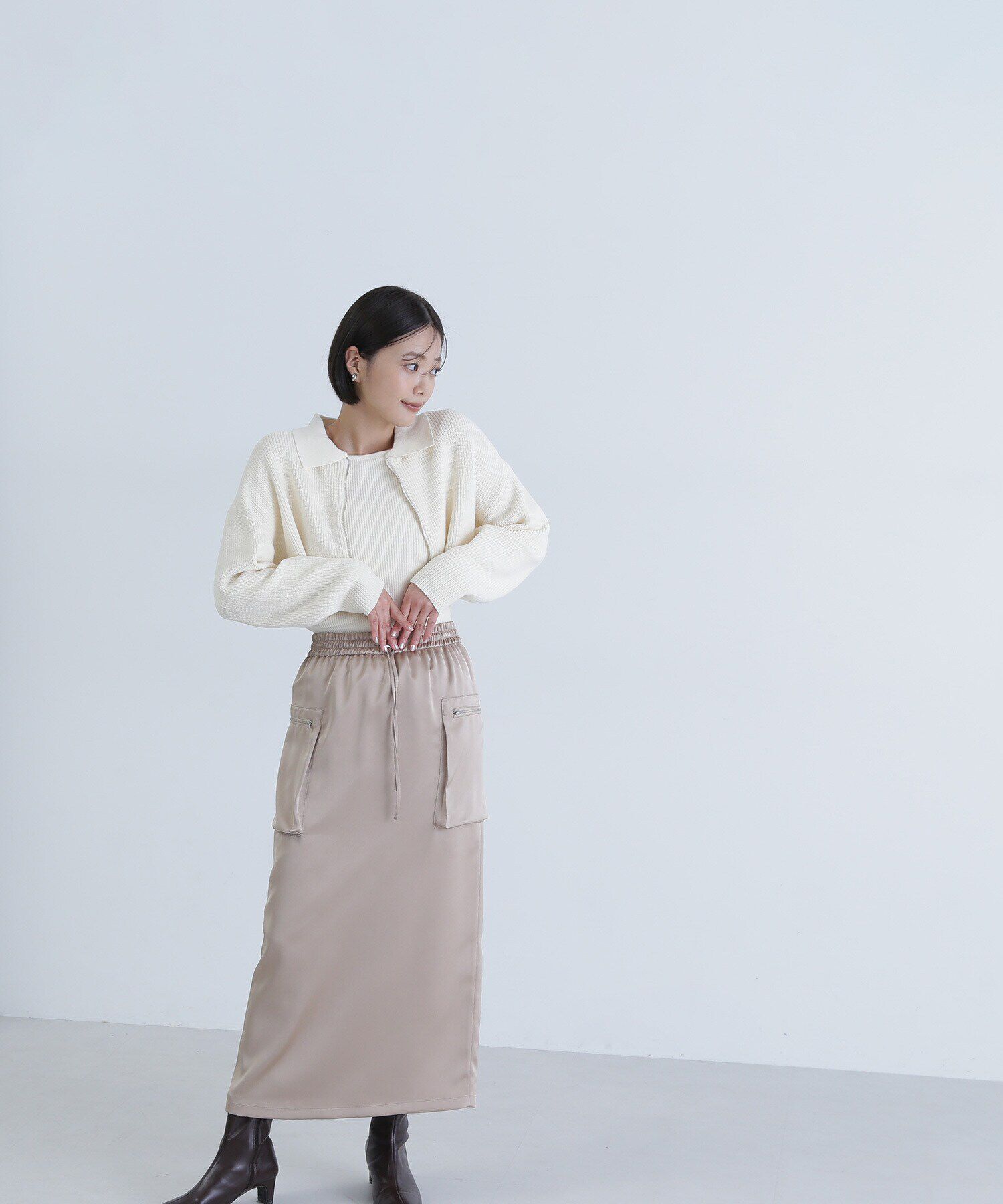  「ポロジップカーデセット」|ニット・セーター|