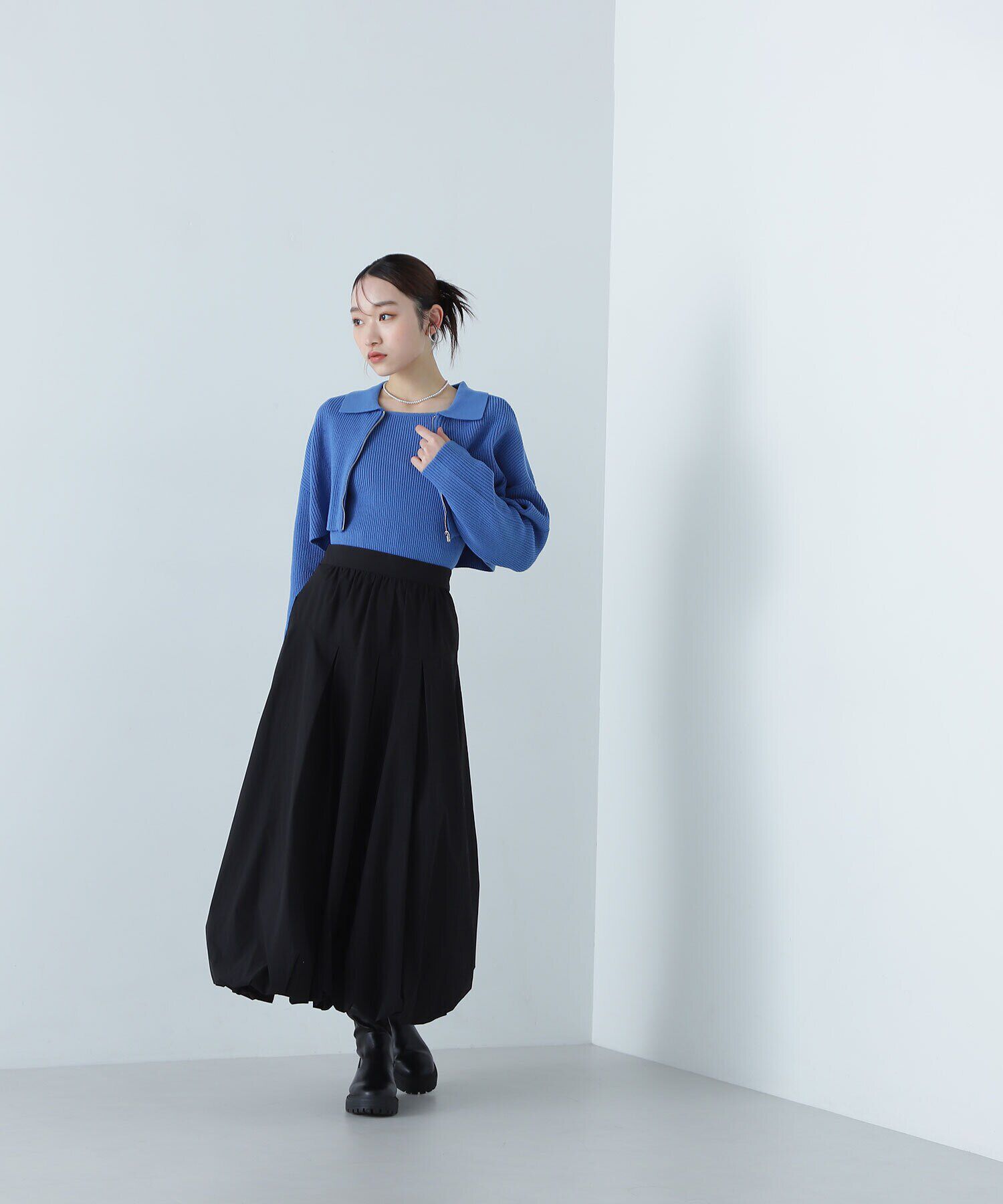  「ポロジップカーデセット」|ニット・セーター|