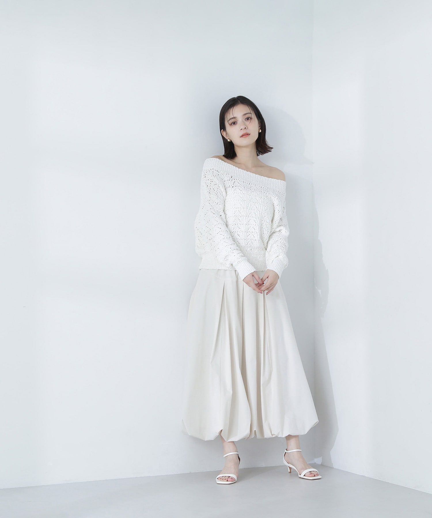  「ボートネッククロシェニット」|ニット・セーター|