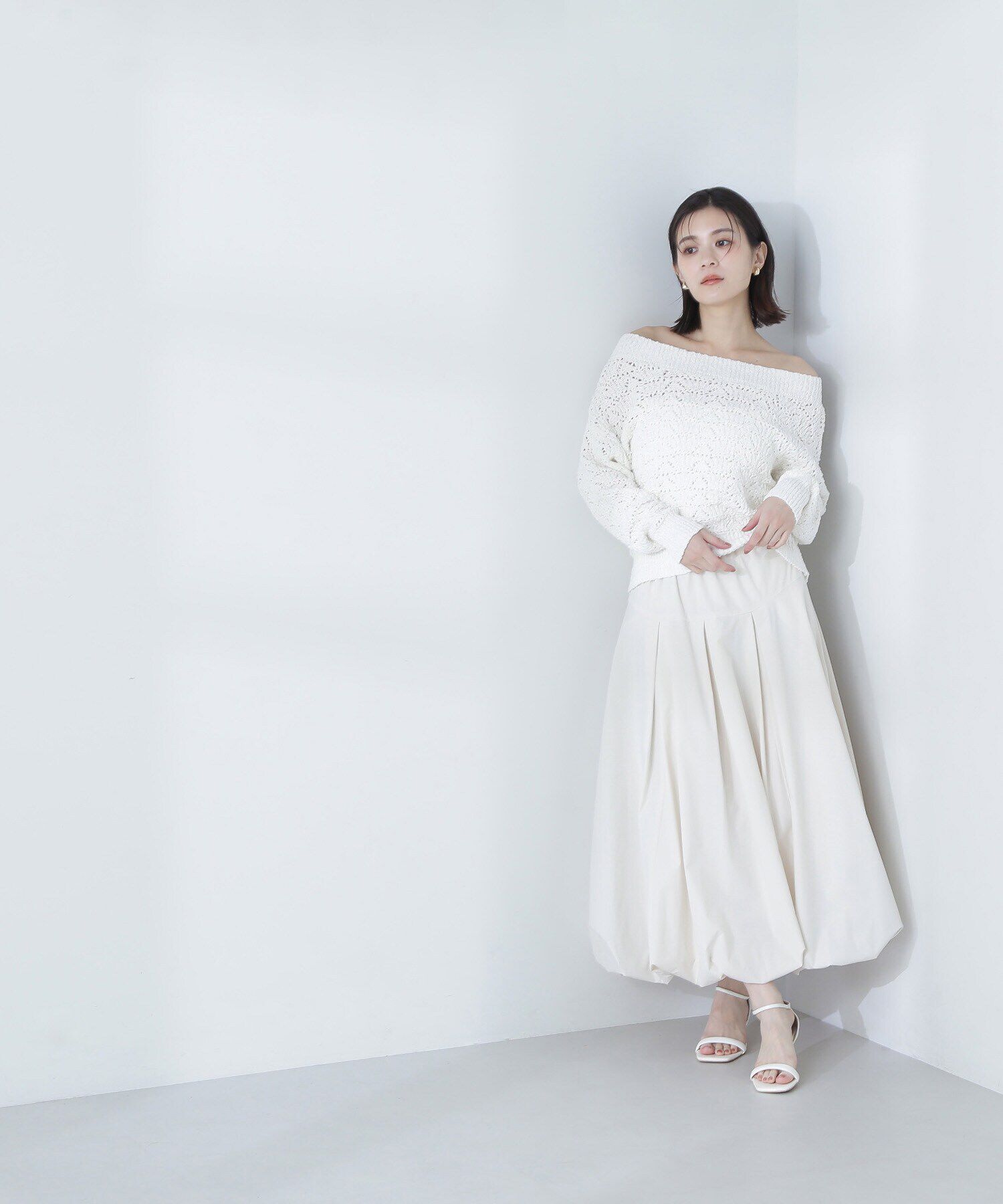  「ボートネッククロシェニット」|ニット・セーター|