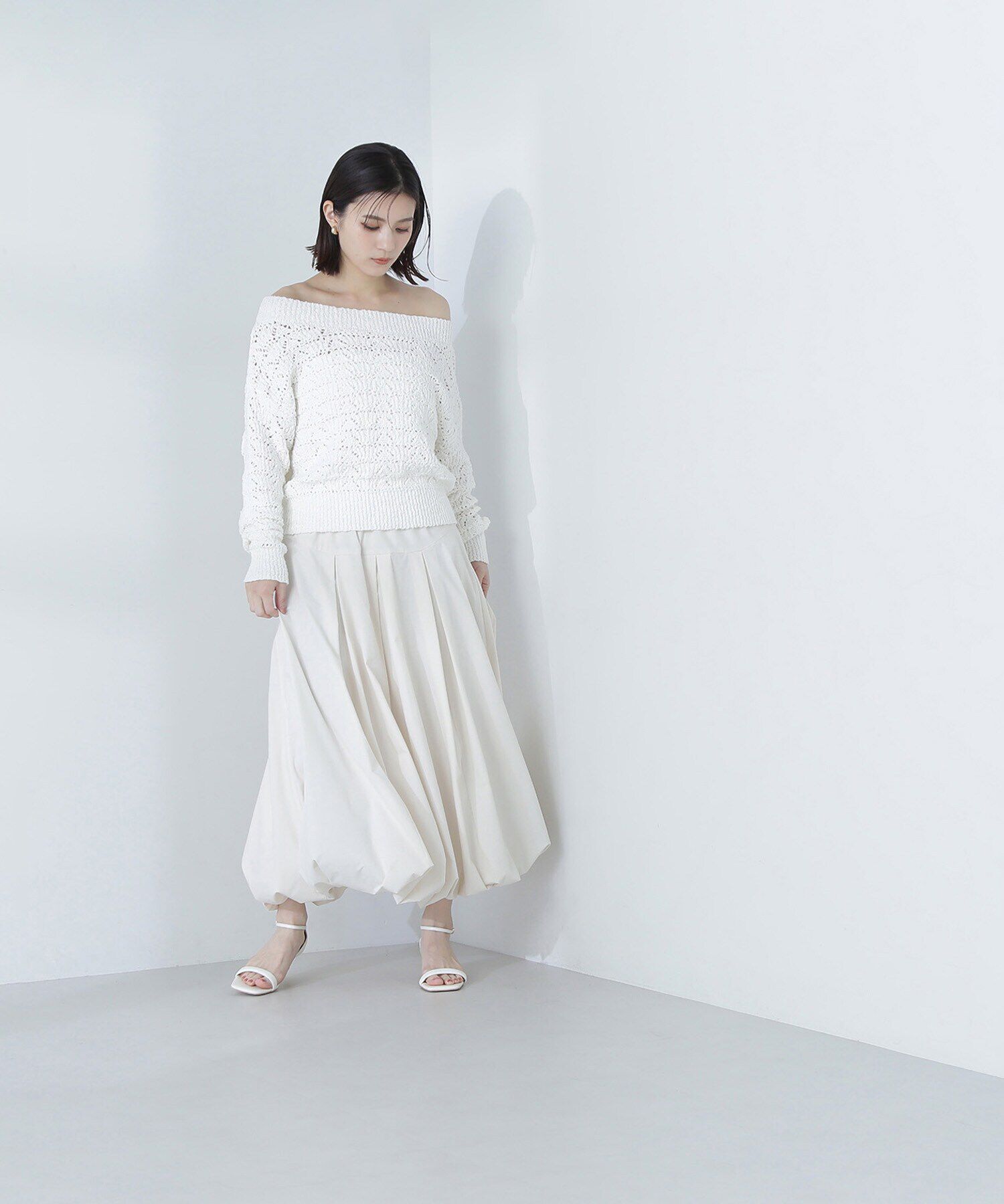  「ボートネッククロシェニット」|ニット・セーター|