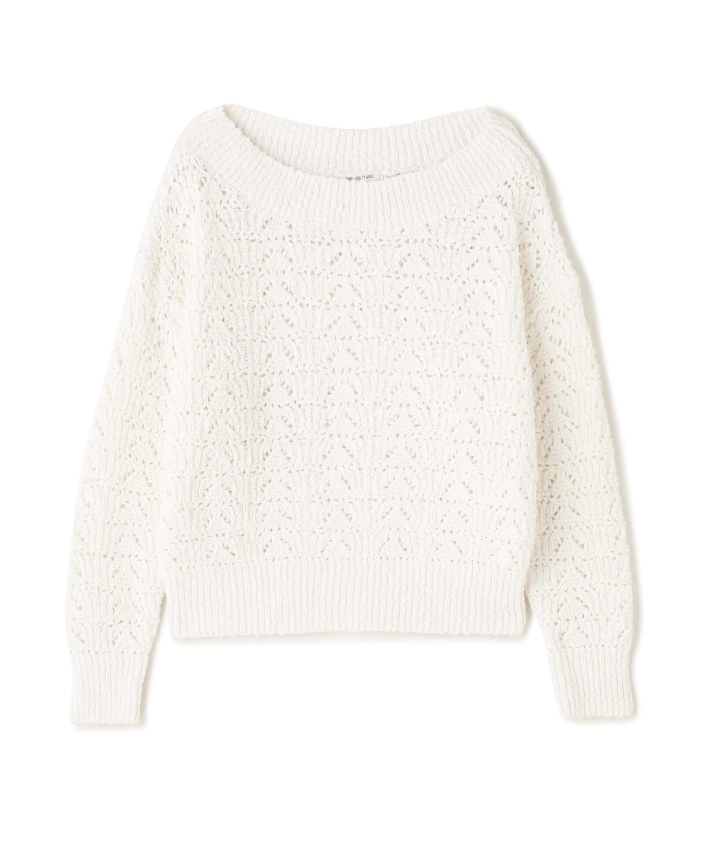  「ボートネッククロシェニット」|ニット・セーター|