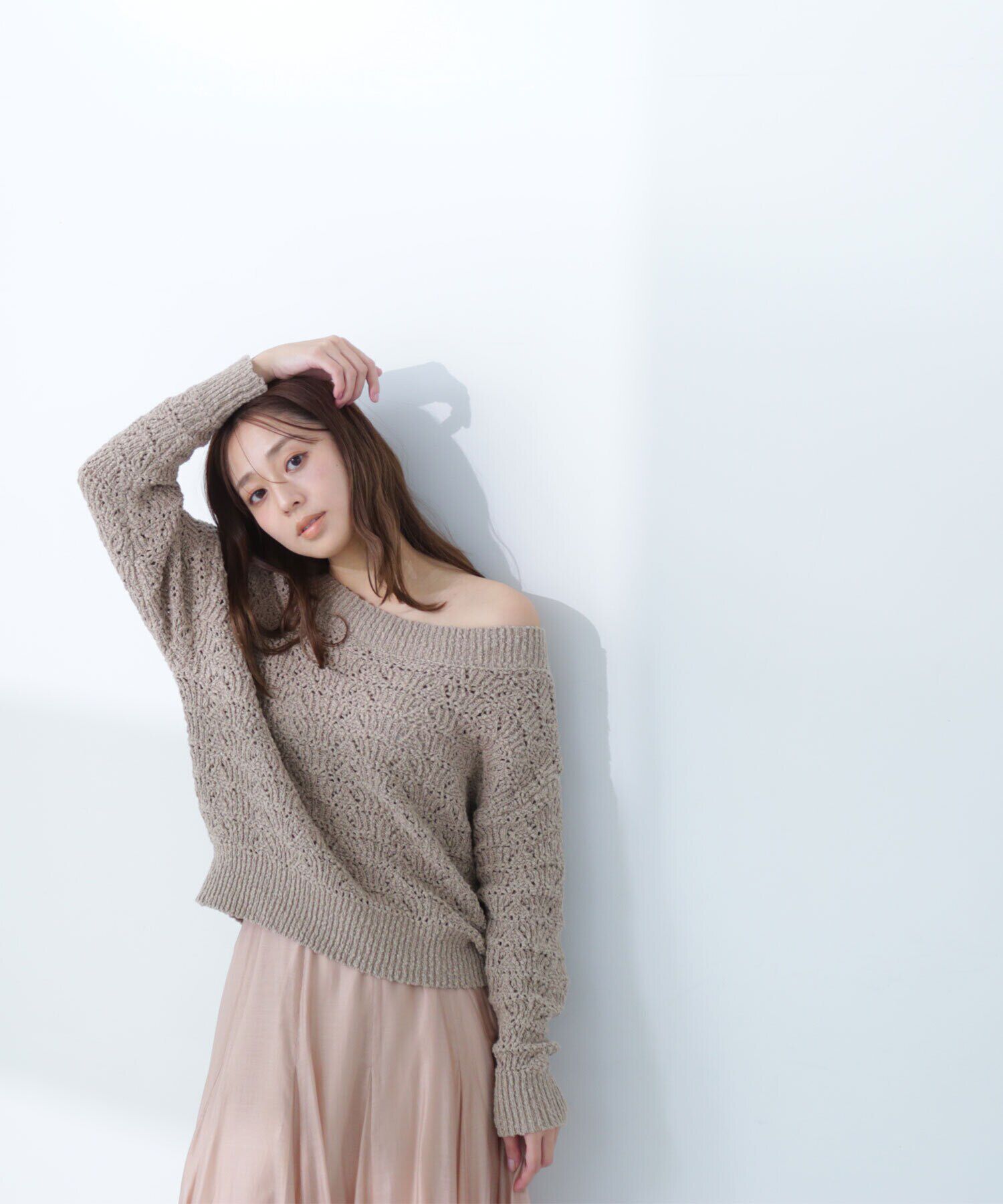  「ボートネッククロシェニット」|ニット・セーター|