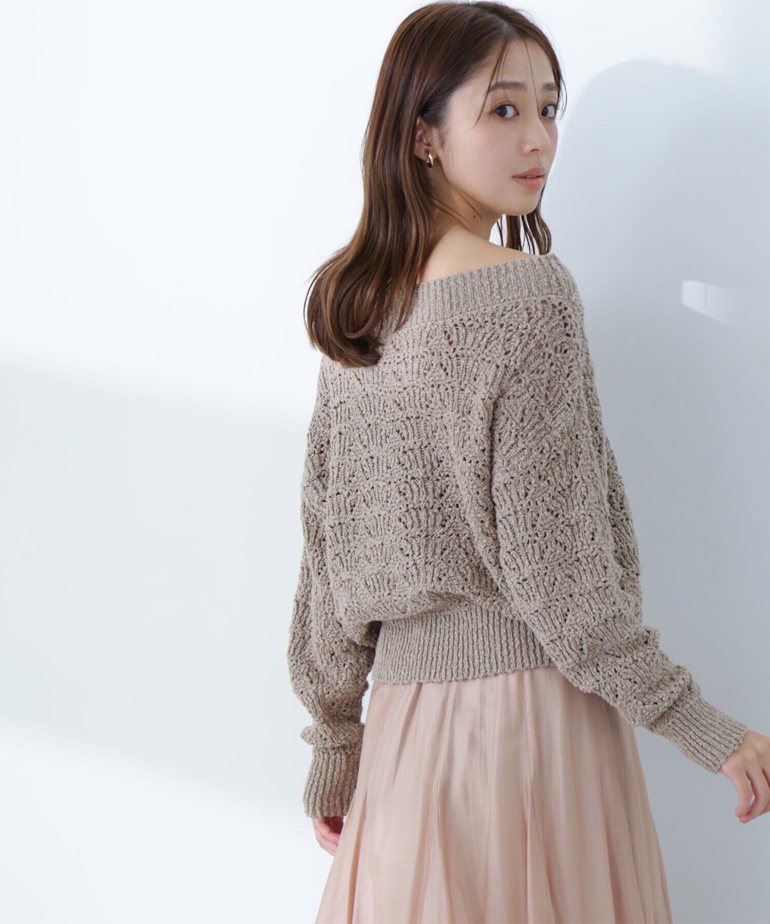  「ボートネッククロシェニット」|ニット・セーター|