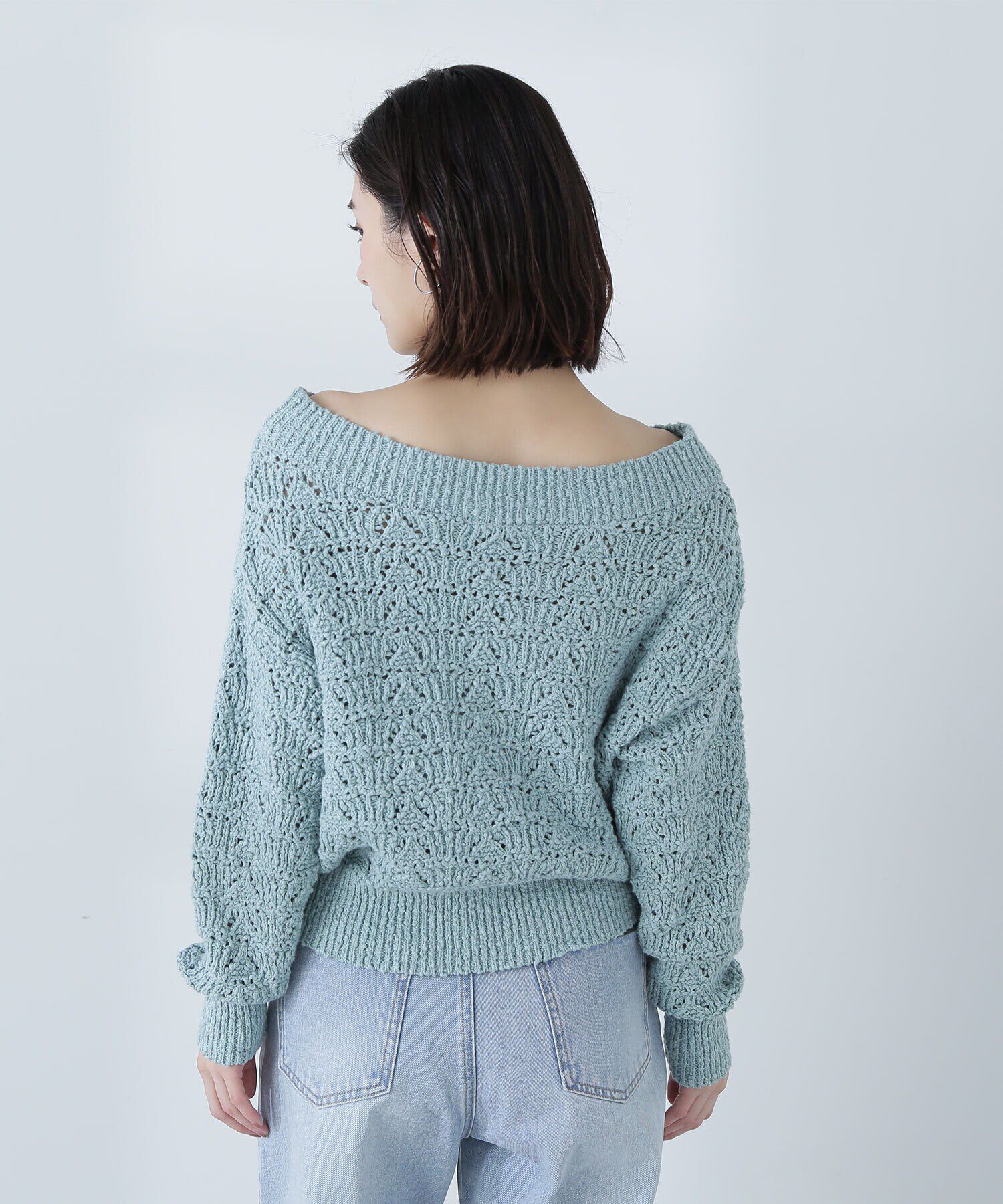  「ボートネッククロシェニット」|ニット・セーター|