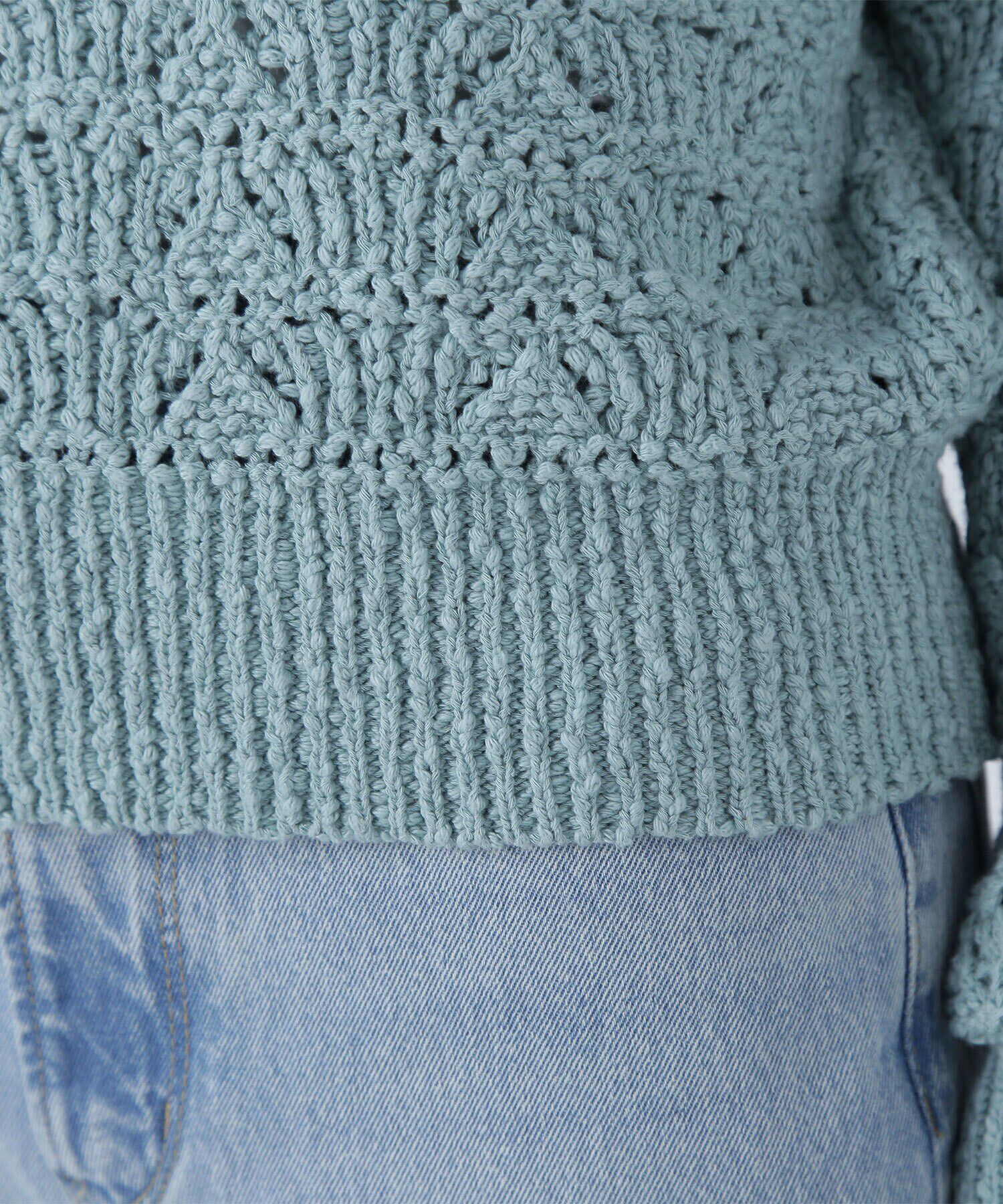  「ボートネッククロシェニット」|ニット・セーター|