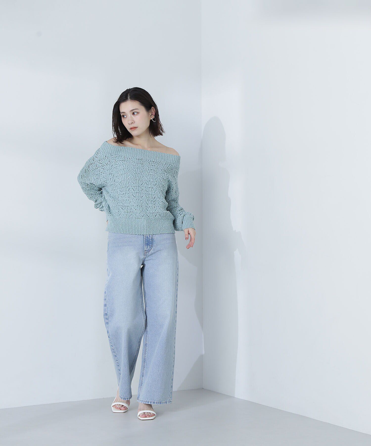  「ボートネッククロシェニット」|ニット・セーター|