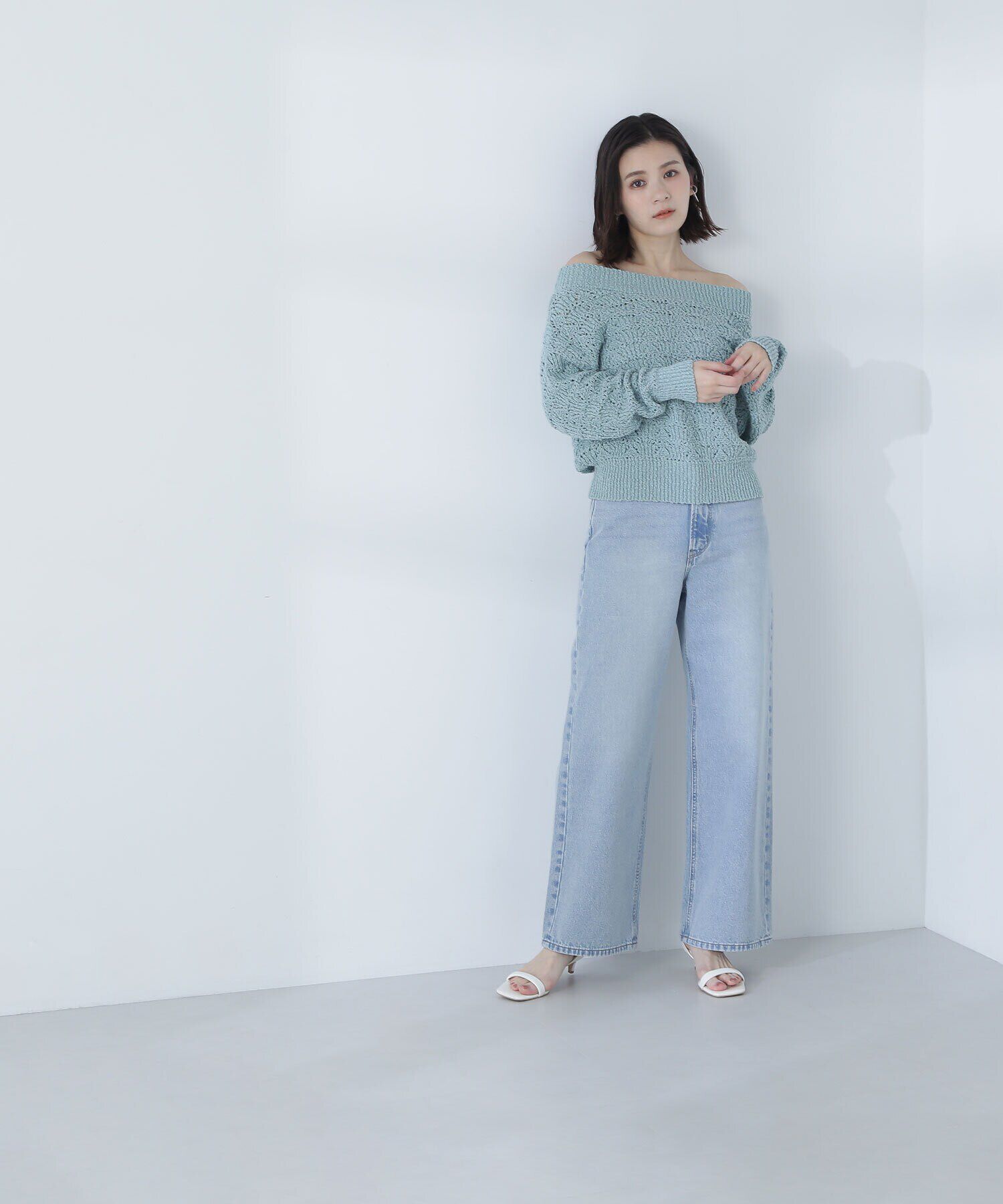  「ボートネッククロシェニット」|ニット・セーター|