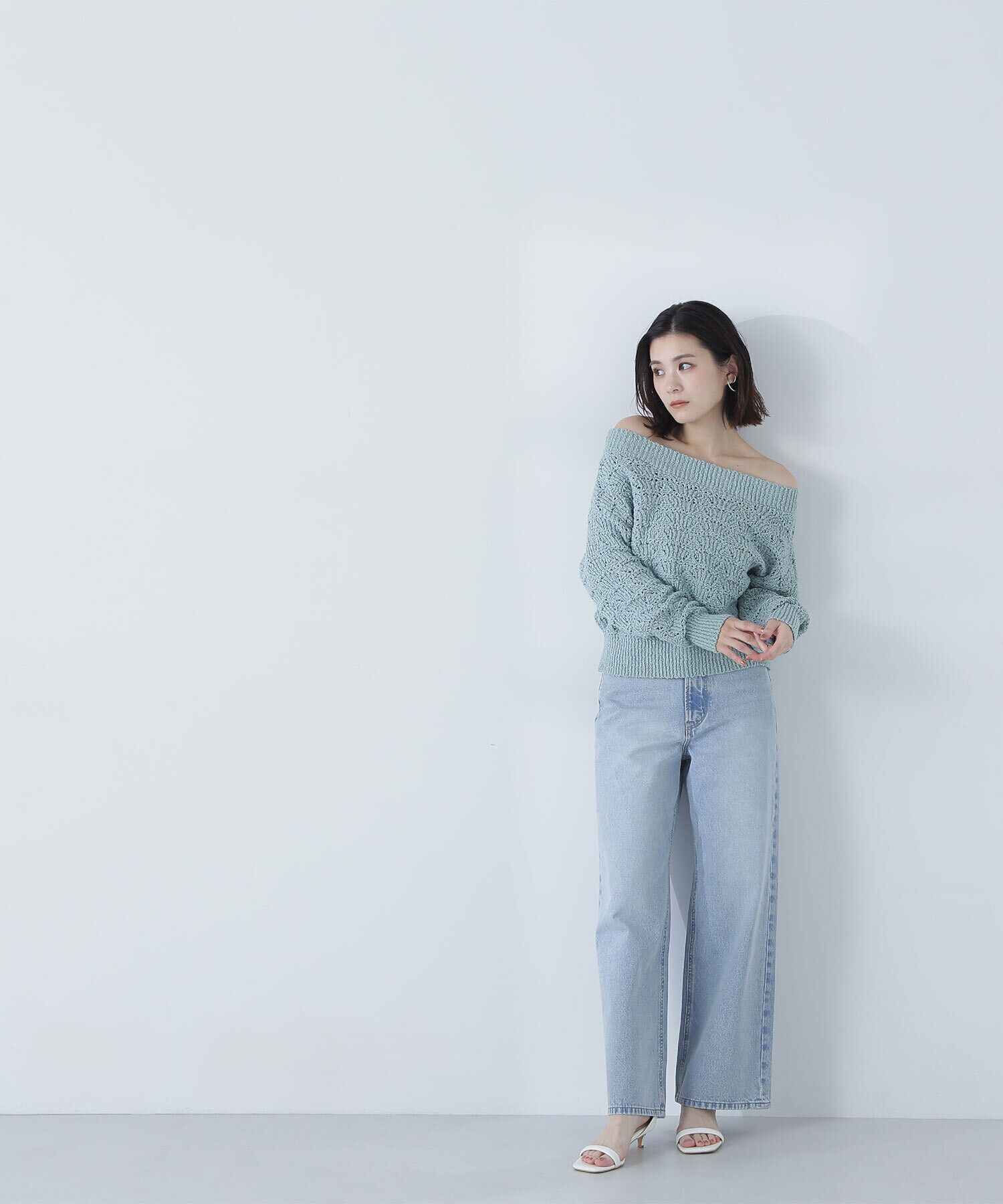  「ボートネッククロシェニット」|ニット・セーター|