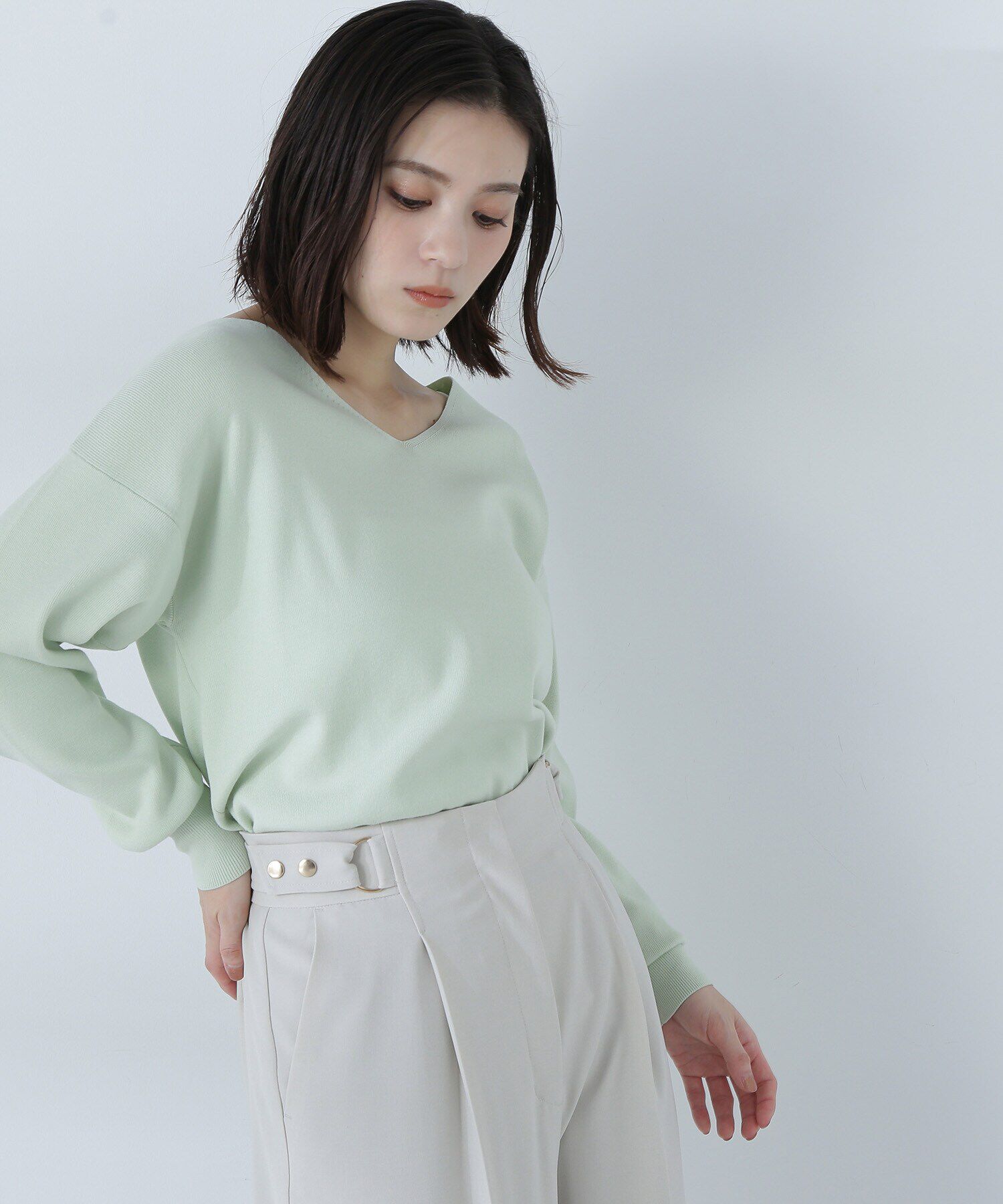  「総針ベーシックシリーズ Vネックニット」|ニット・セーター|