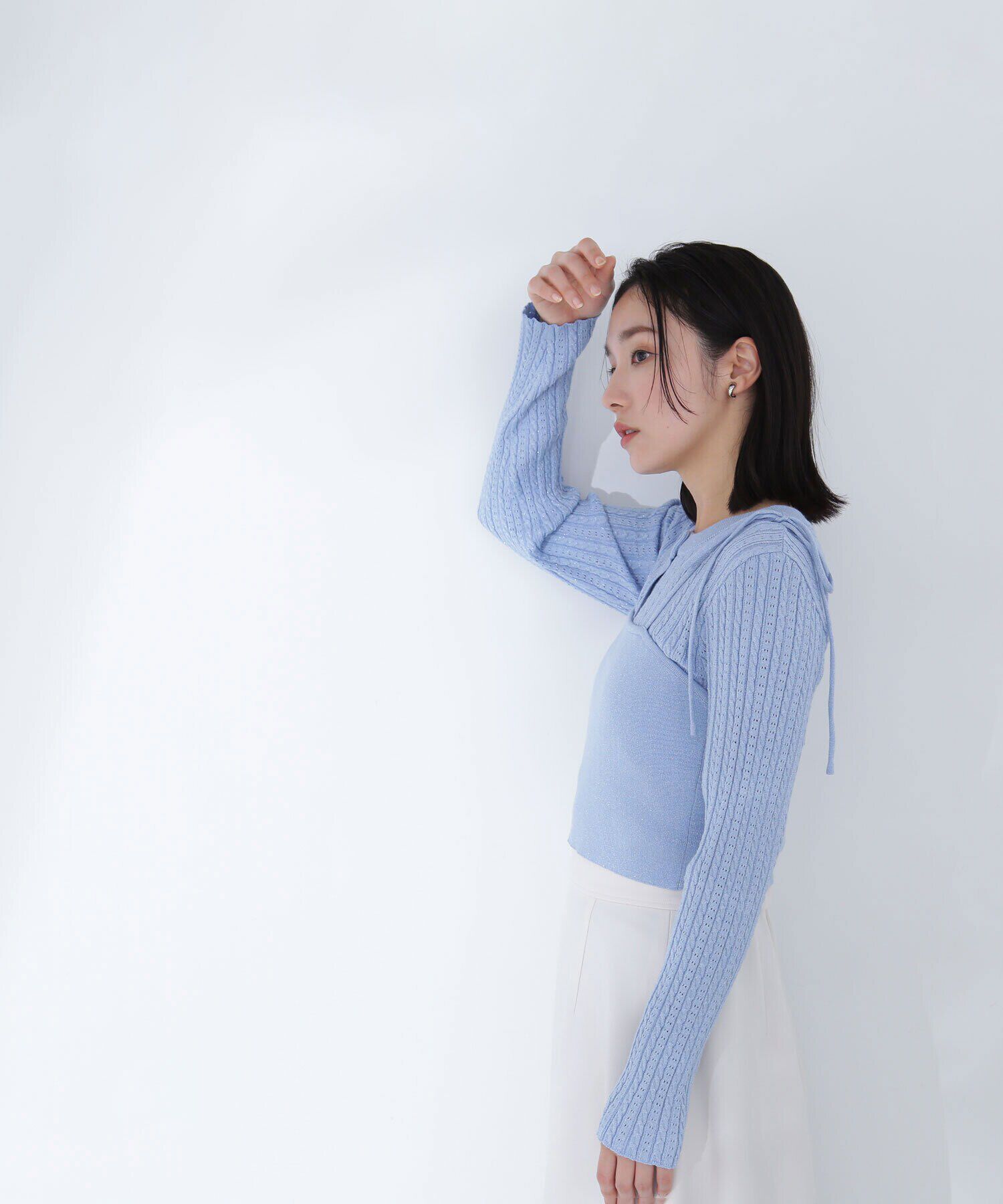  「ラメケーブルカーデ＆ビスチェ」|ニット・セーター|