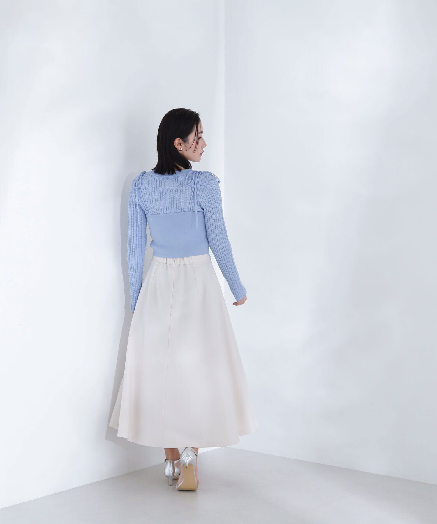  「ラメケーブルカーデ＆ビスチェ」|ニット・セーター|