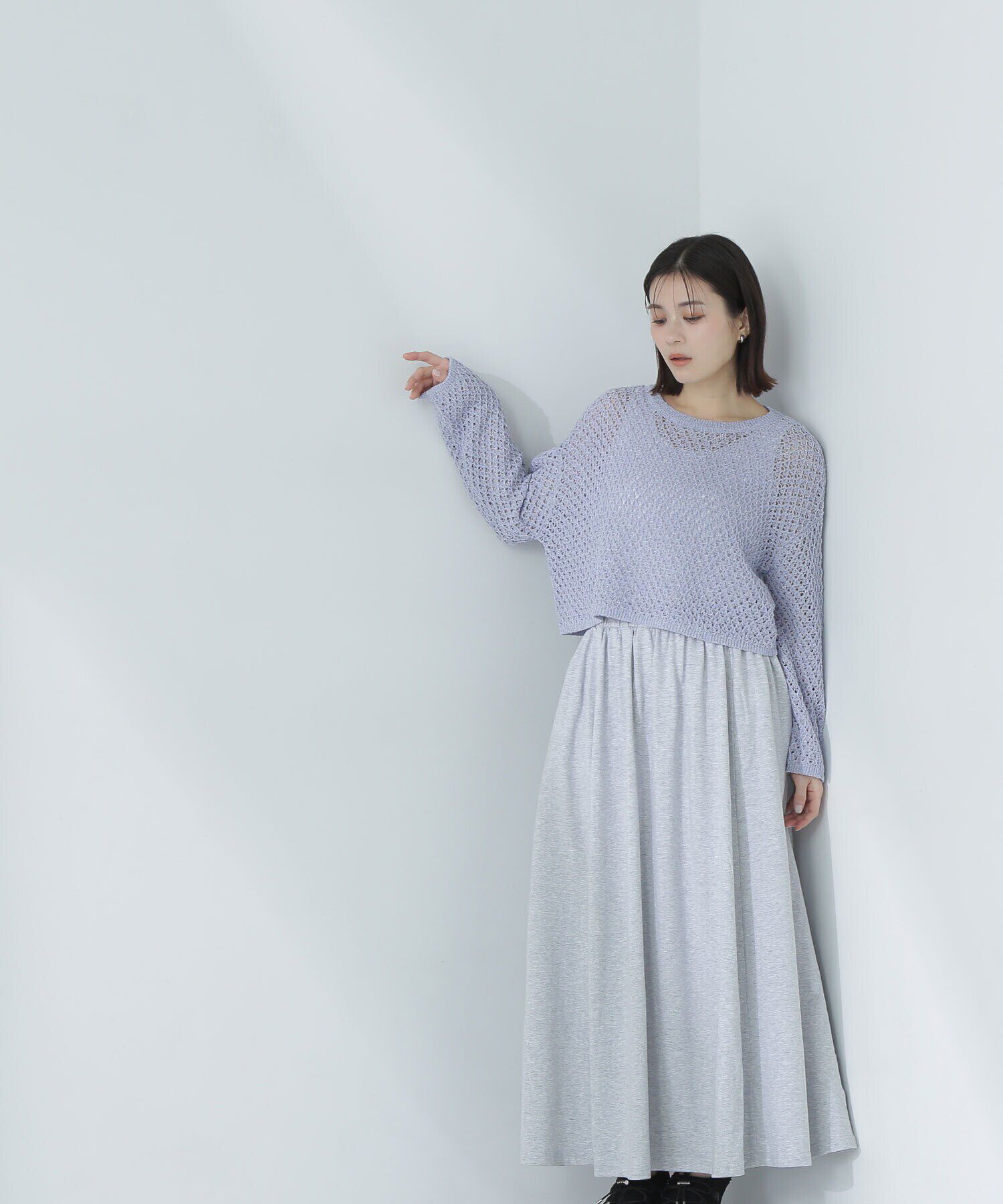  「裏毛トップス＆フレアスカート」|ワンピース|