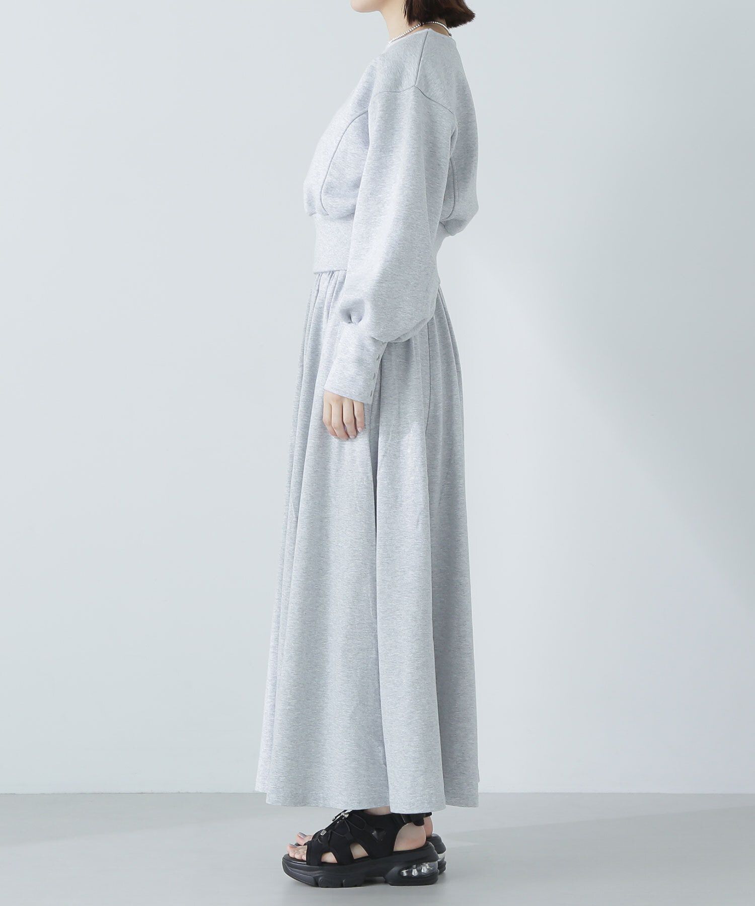  「裏毛トップス＆フレアスカート」|ワンピース|