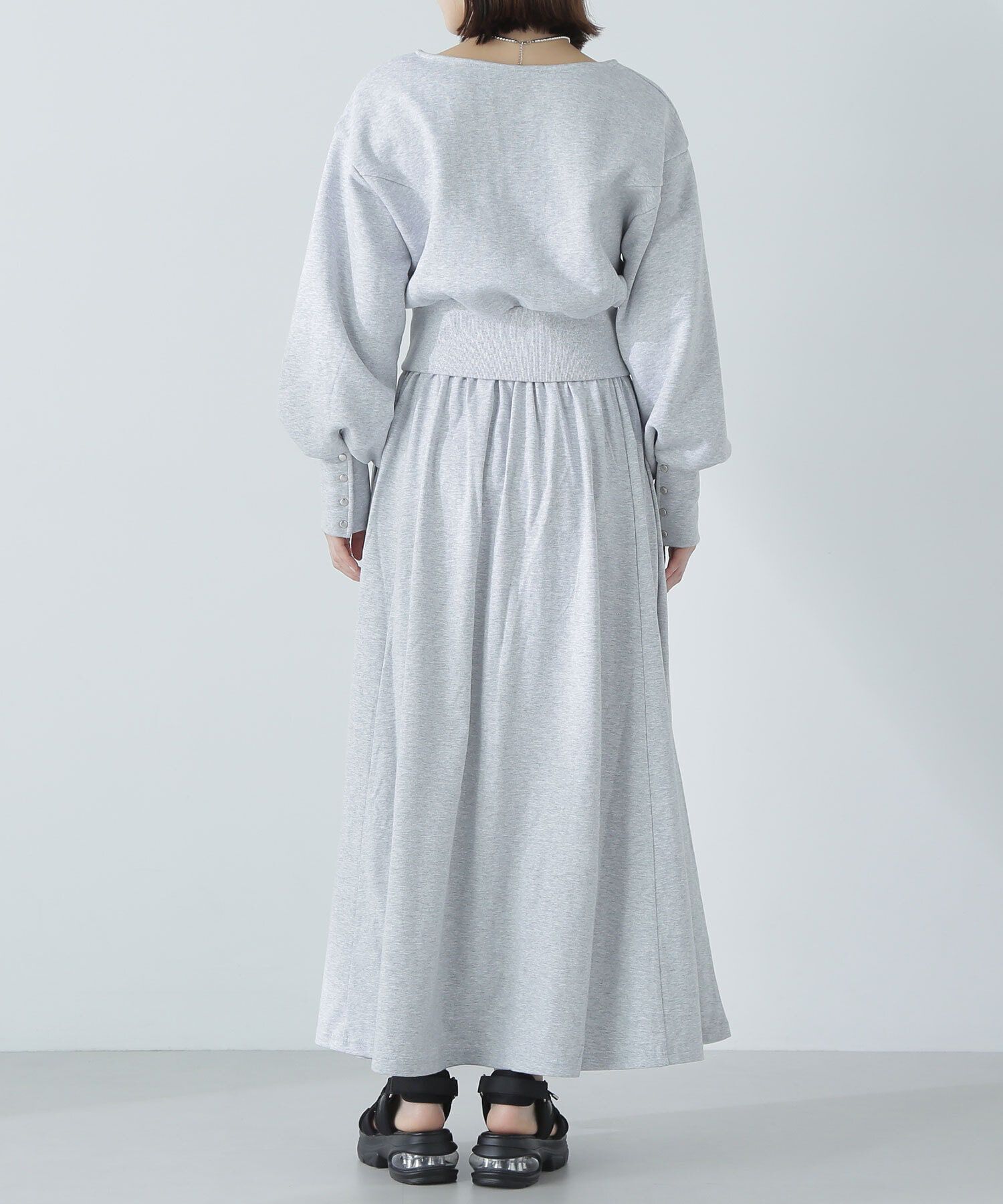  「裏毛トップス＆フレアスカート」|ワンピース|