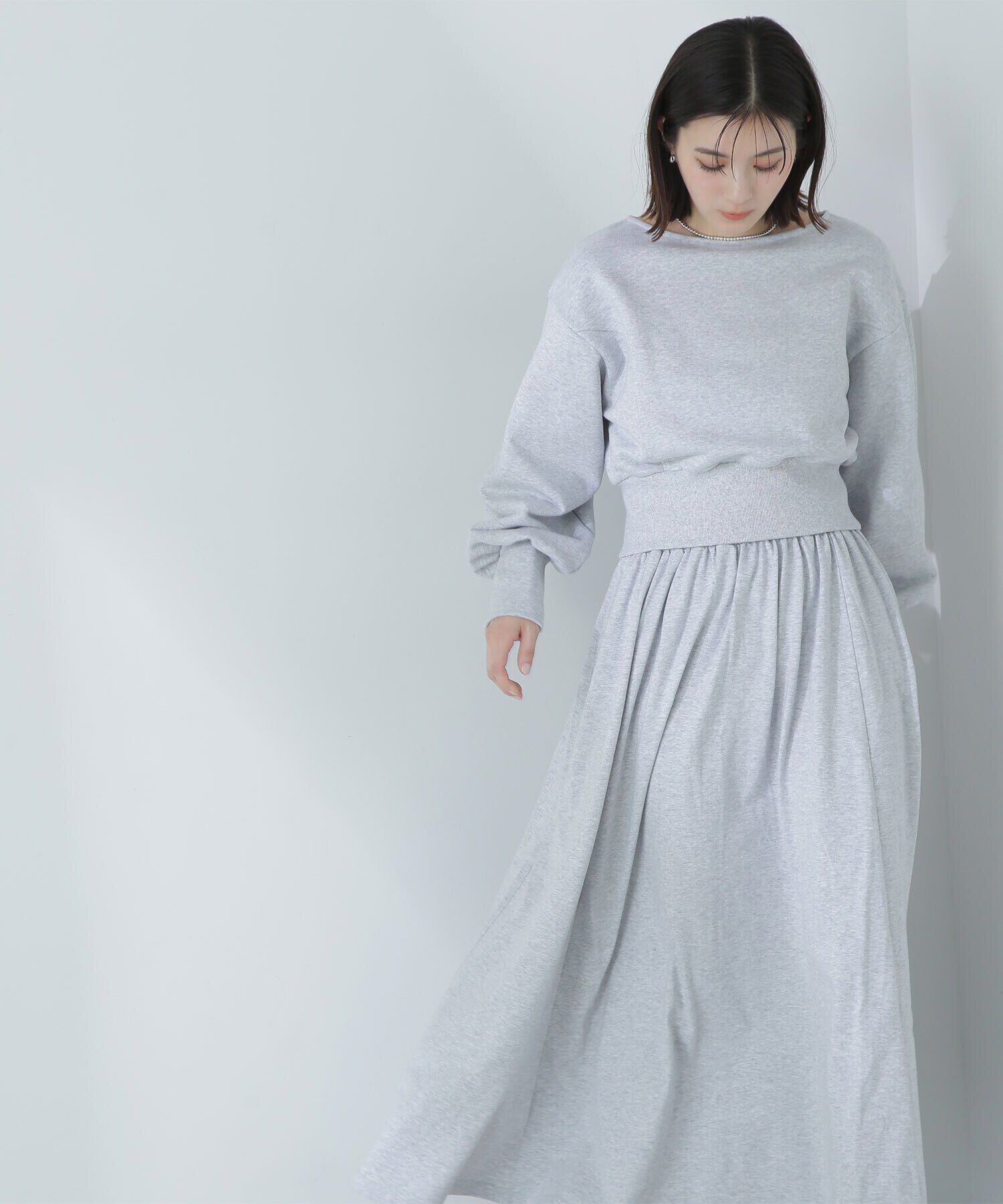  「裏毛トップス＆フレアスカート」|ワンピース|
