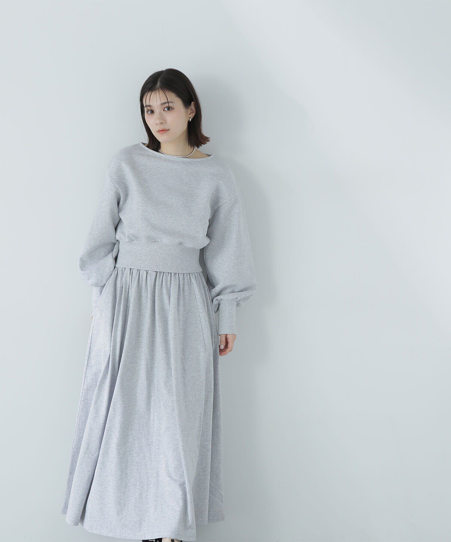  「裏毛トップス＆フレアスカート」|ワンピース|