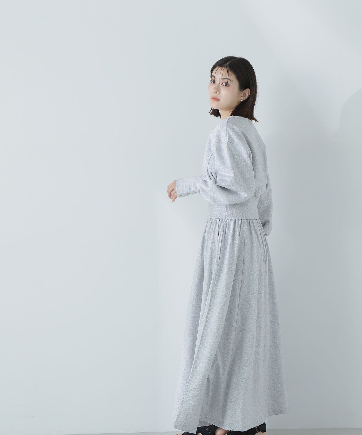  「裏毛トップス＆フレアスカート」|ワンピース|