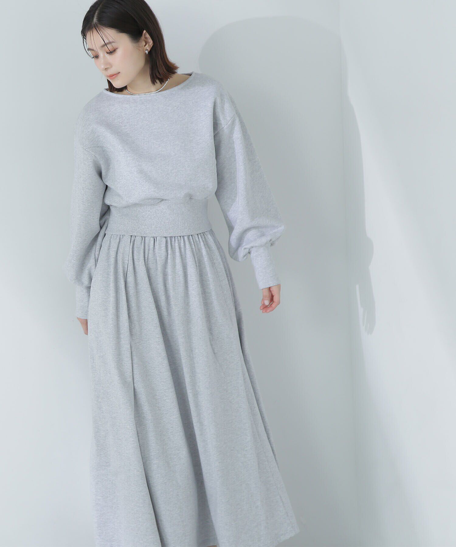 「裏毛トップス＆フレアスカート」|ワンピース|