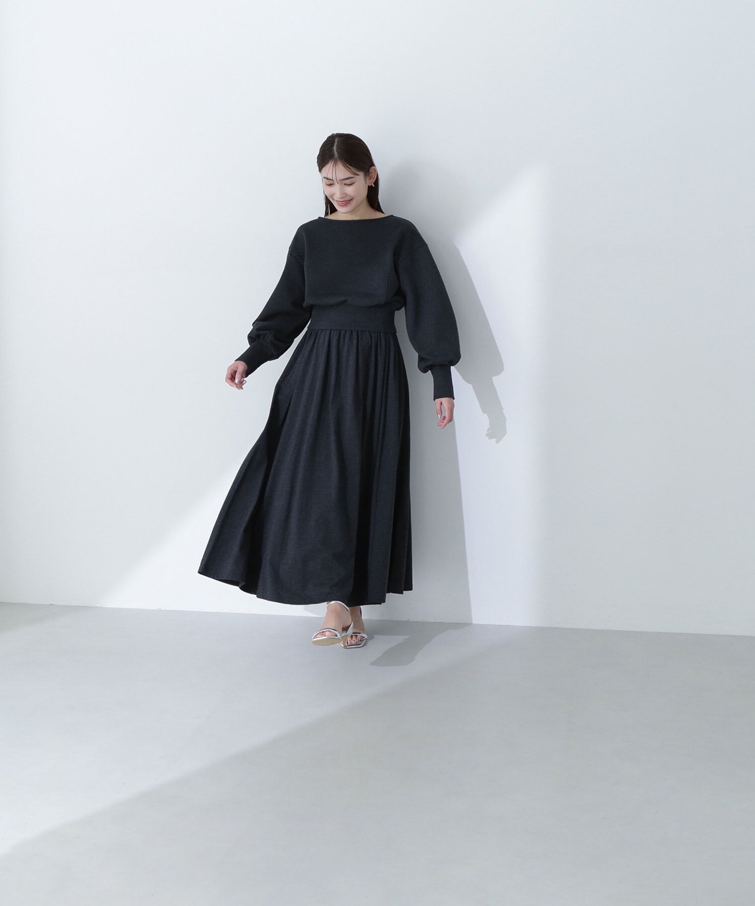  「裏毛トップス＆フレアスカート」|ワンピース|