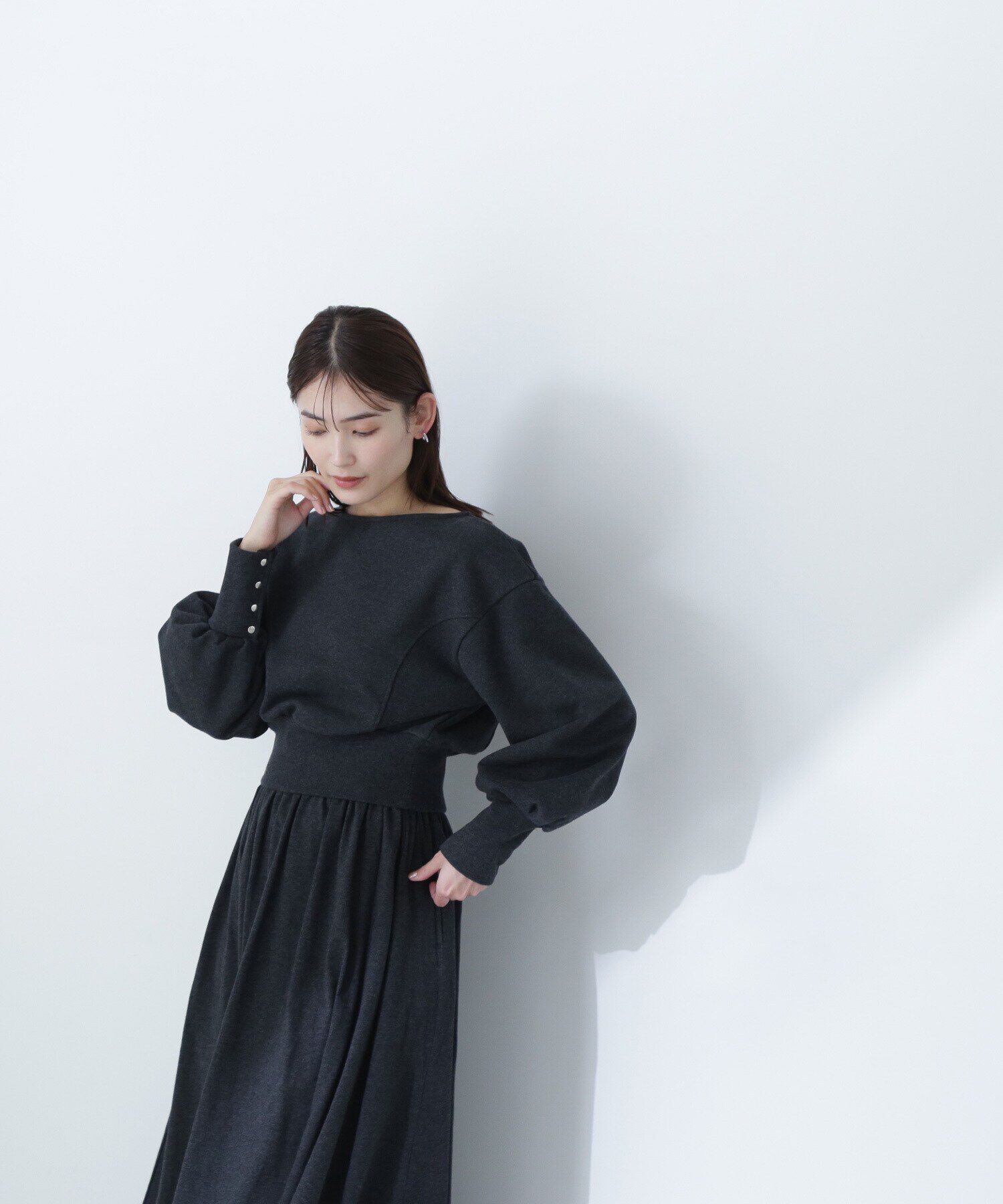  「裏毛トップス＆フレアスカート」|ワンピース|