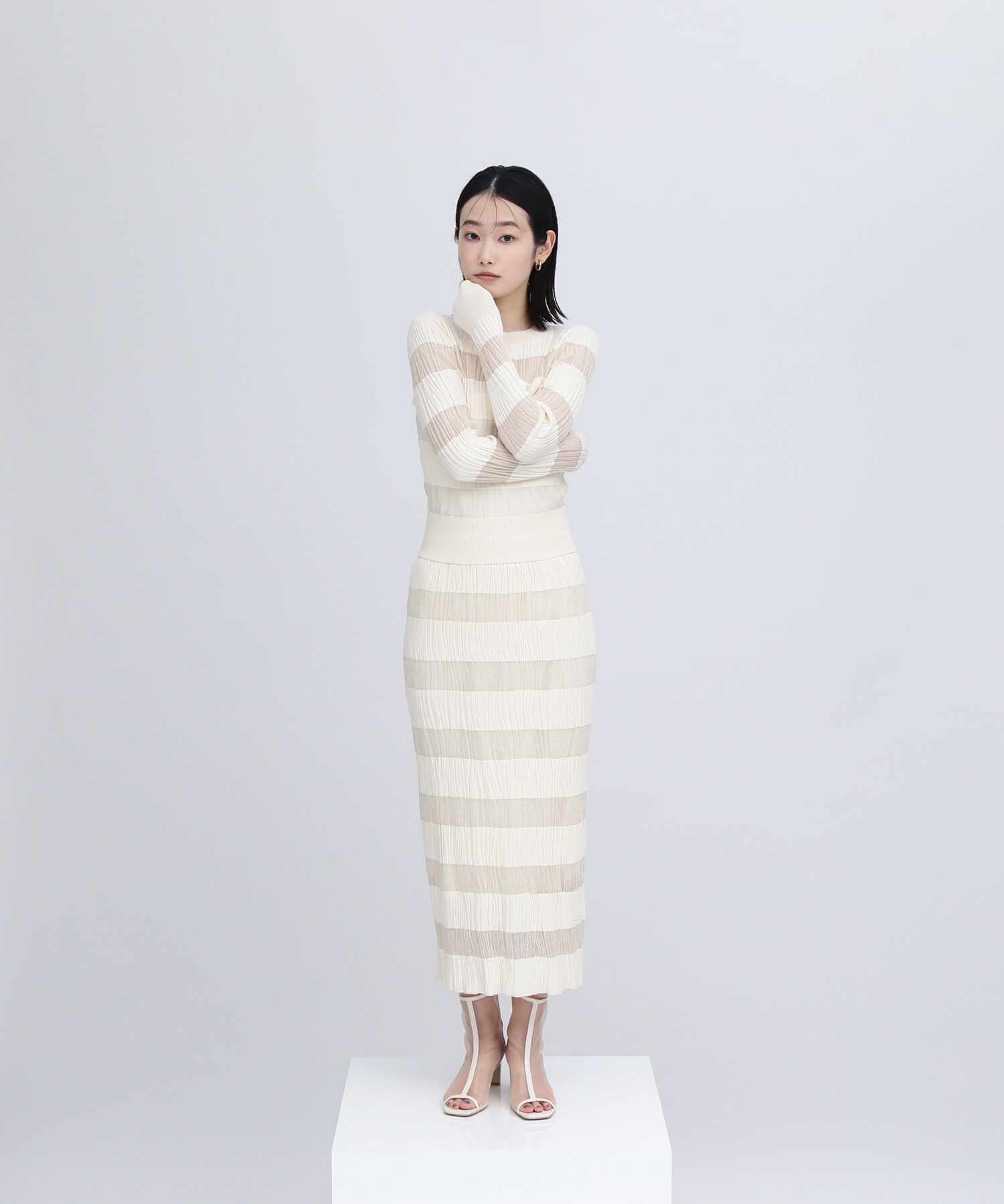  「ウェーブシアーボーダー SETUP ニット」|ニット・セーター|