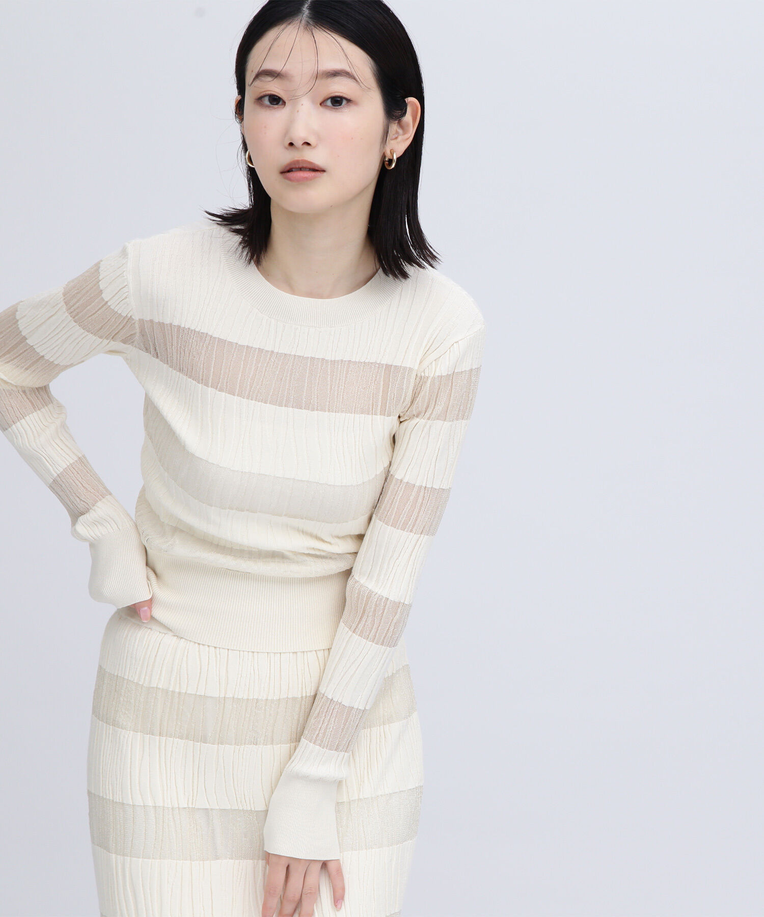  「ウェーブシアーボーダー SETUP ニット」|ニット・セーター|