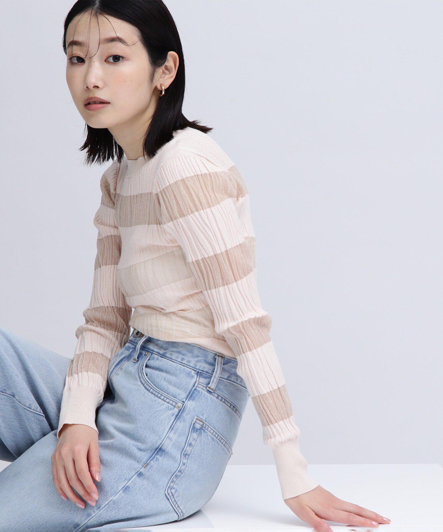  「ウェーブシアーボーダー SETUP ニット」|ニット・セーター|
