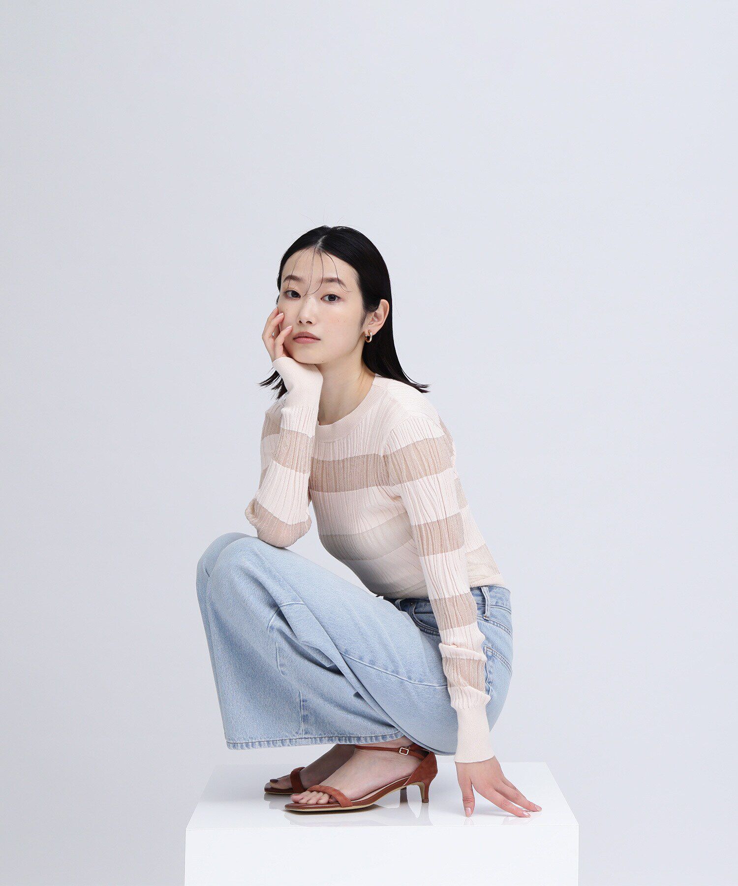  「ウェーブシアーボーダー SETUP ニット」|ニット・セーター|