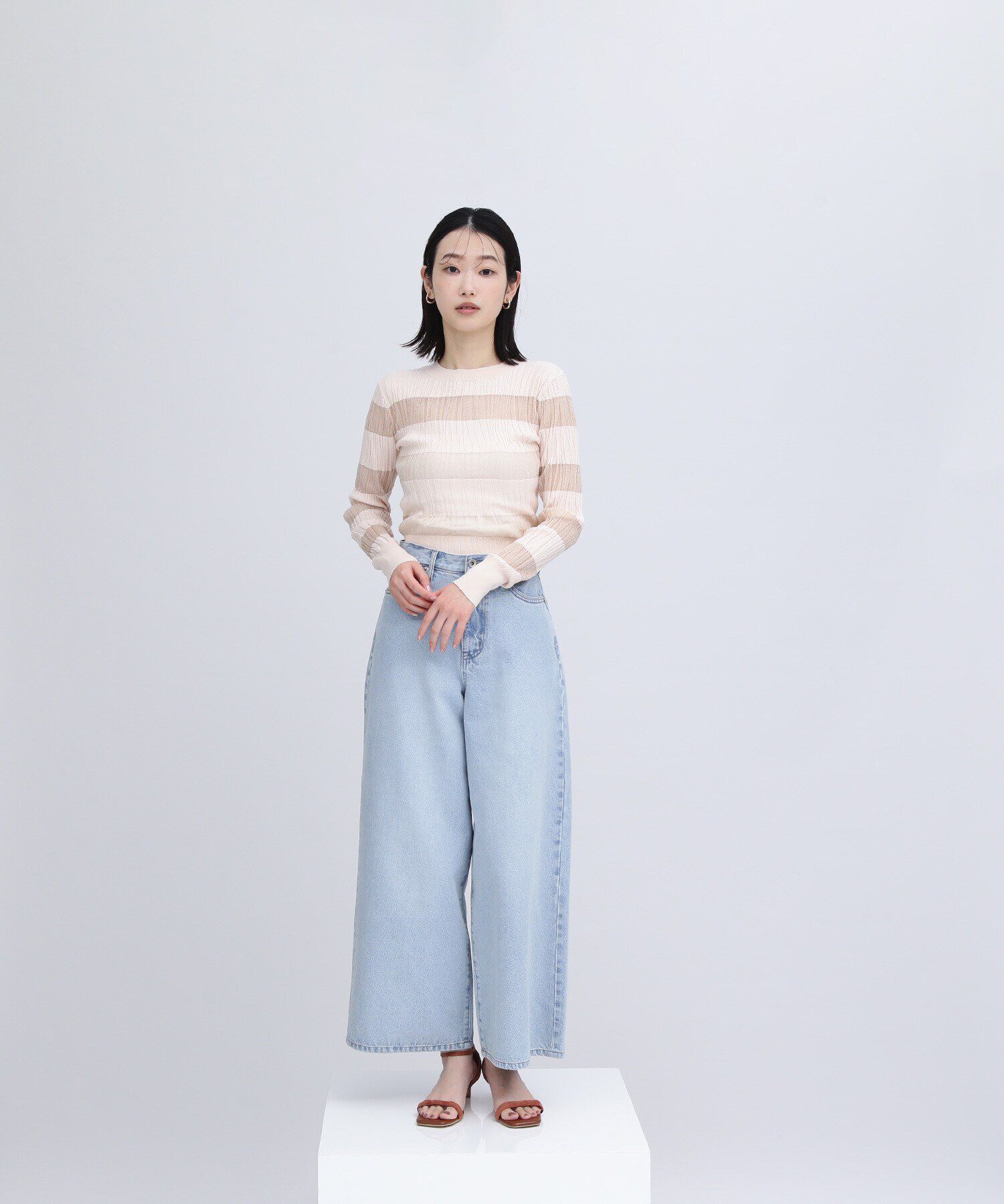  「ウェーブシアーボーダー SETUP ニット」|ニット・セーター|