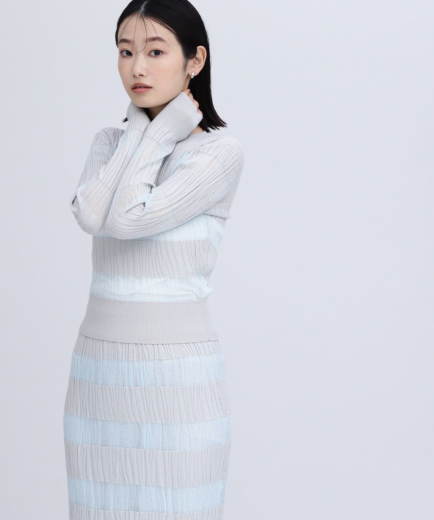  「ウェーブシアーボーダー SETUP ニット」|ニット・セーター|