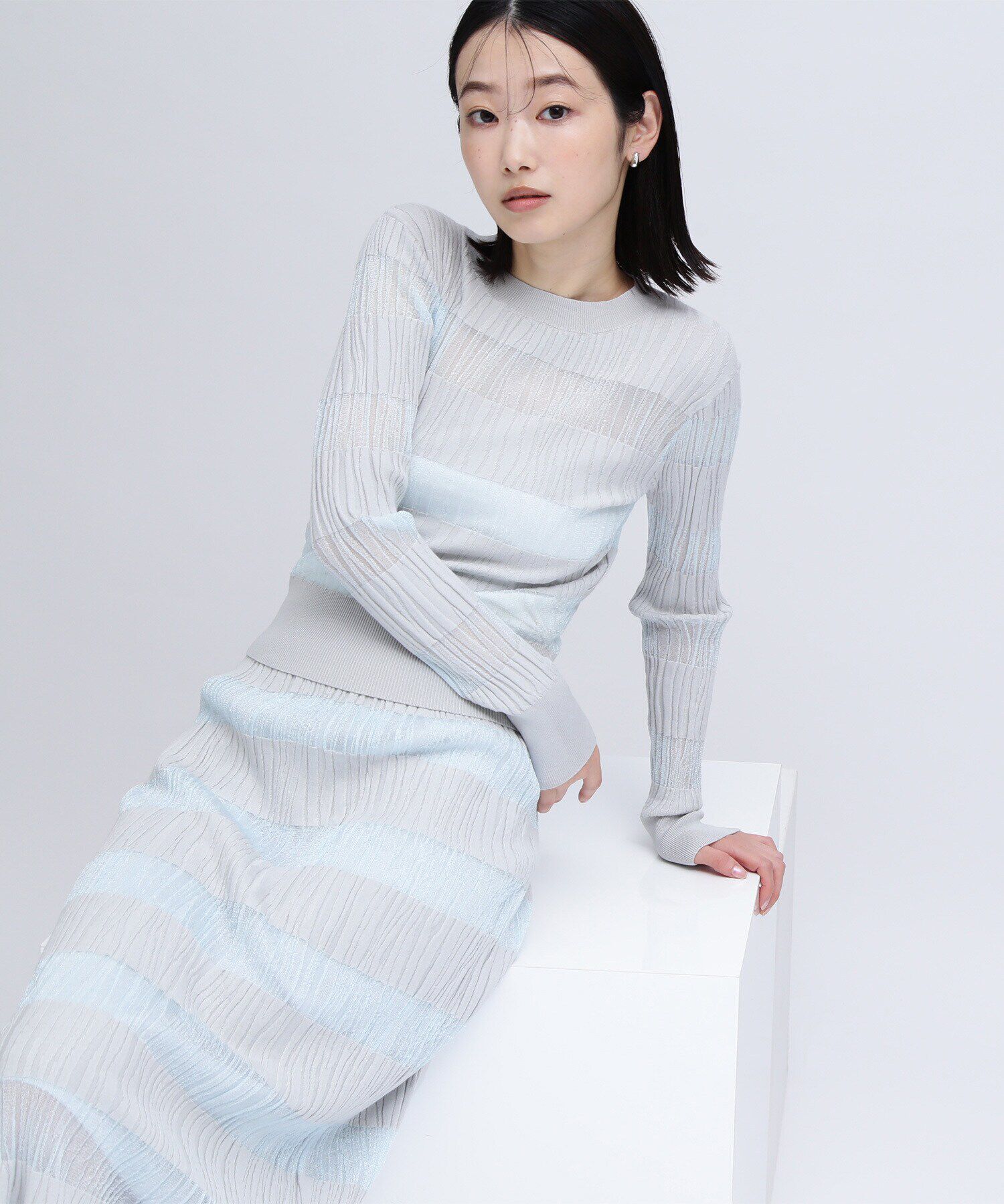  「ウェーブシアーボーダー SETUP ニット」|ニット・セーター|