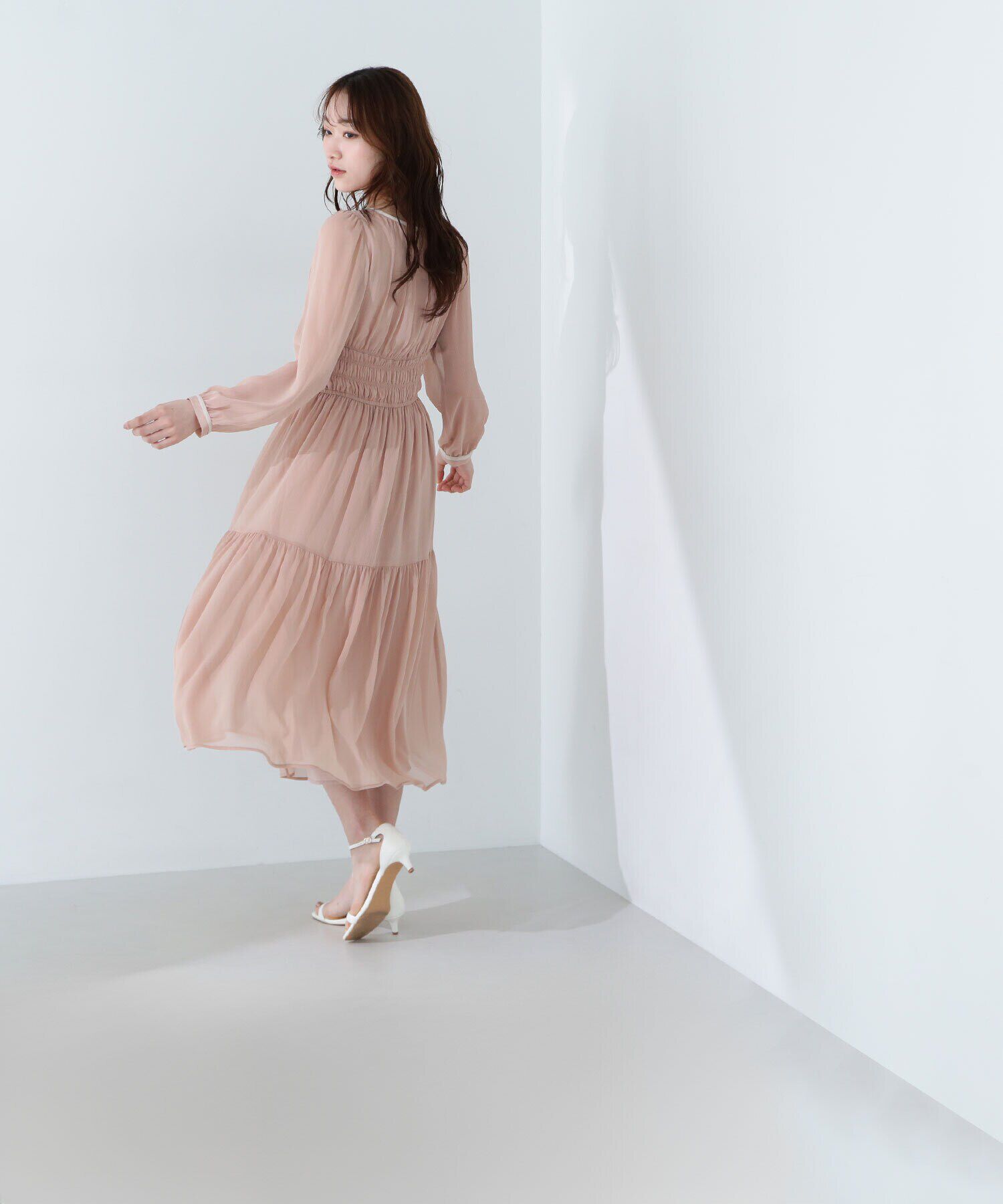  「楊柳バイカラーワンピース」|ワンピース|ピンク