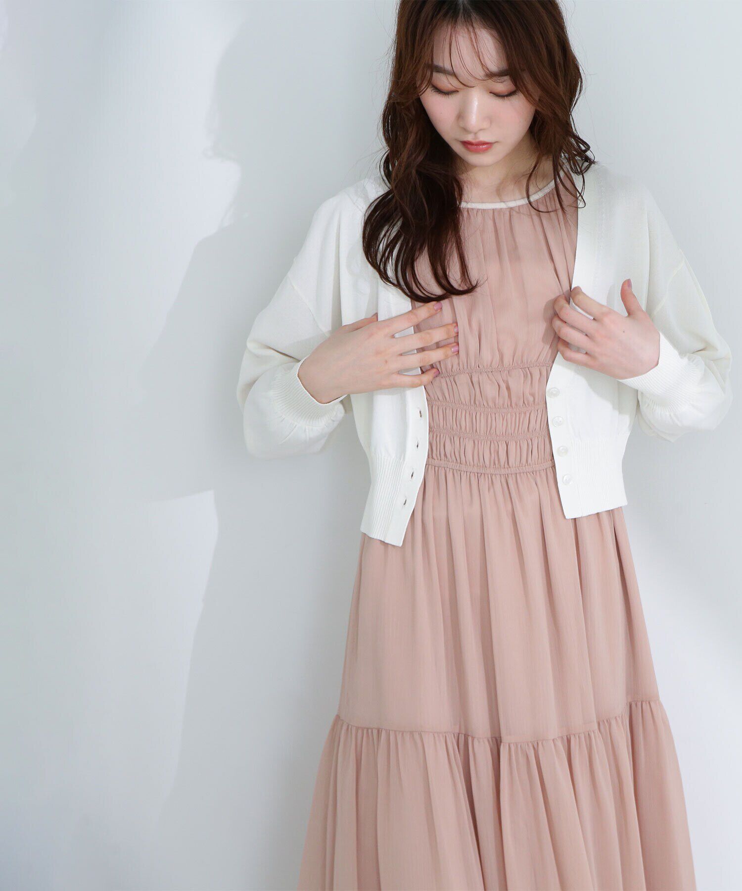  「楊柳バイカラーワンピース」|ワンピース|