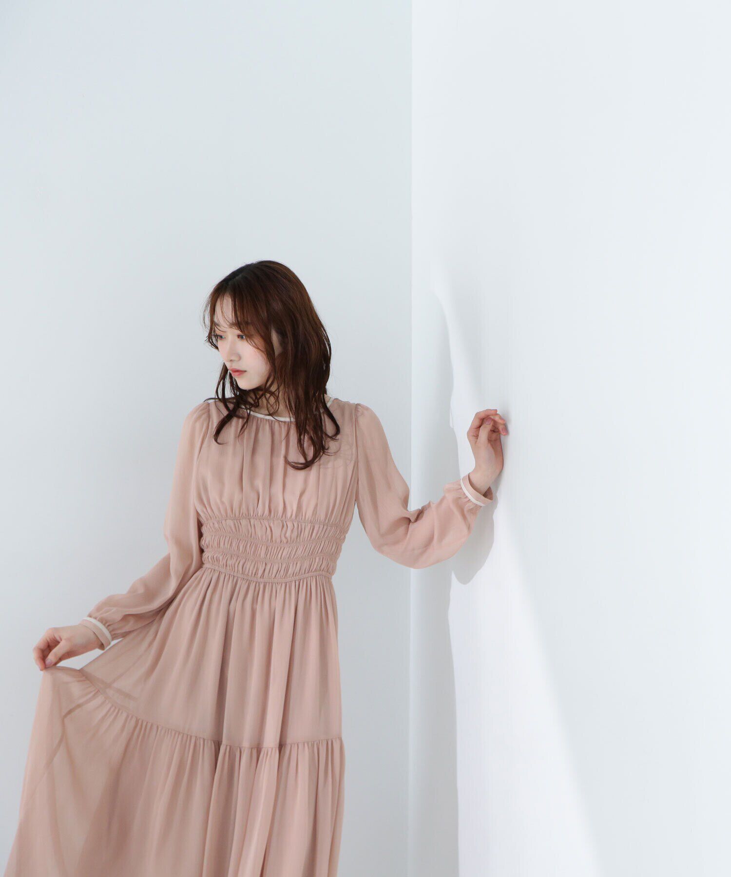  「楊柳バイカラーワンピース」|ワンピース|