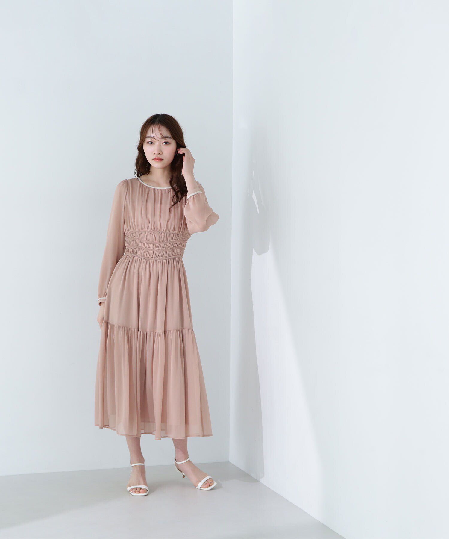  「楊柳バイカラーワンピース」|ワンピース|