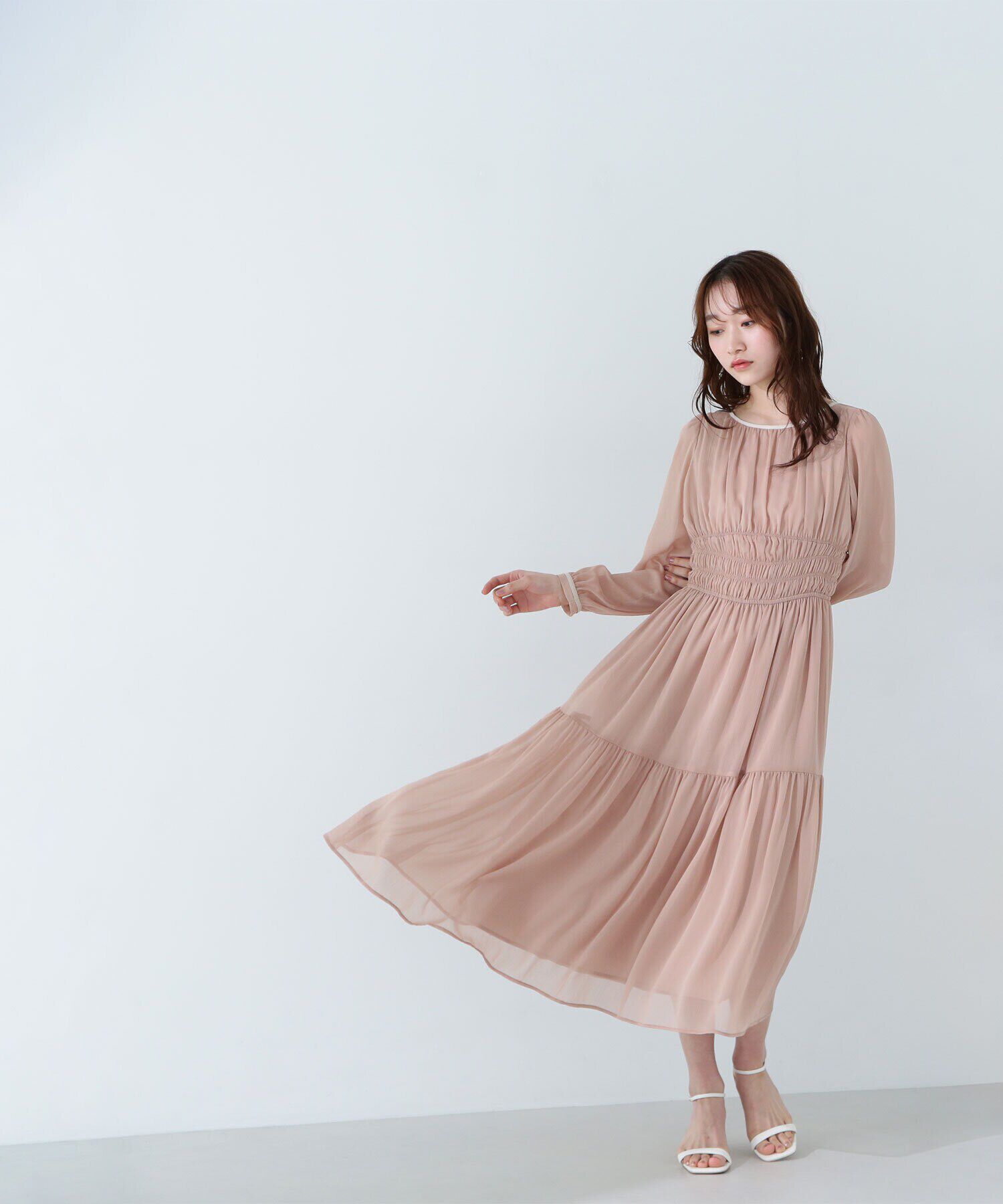  「楊柳バイカラーワンピース」|ワンピース|