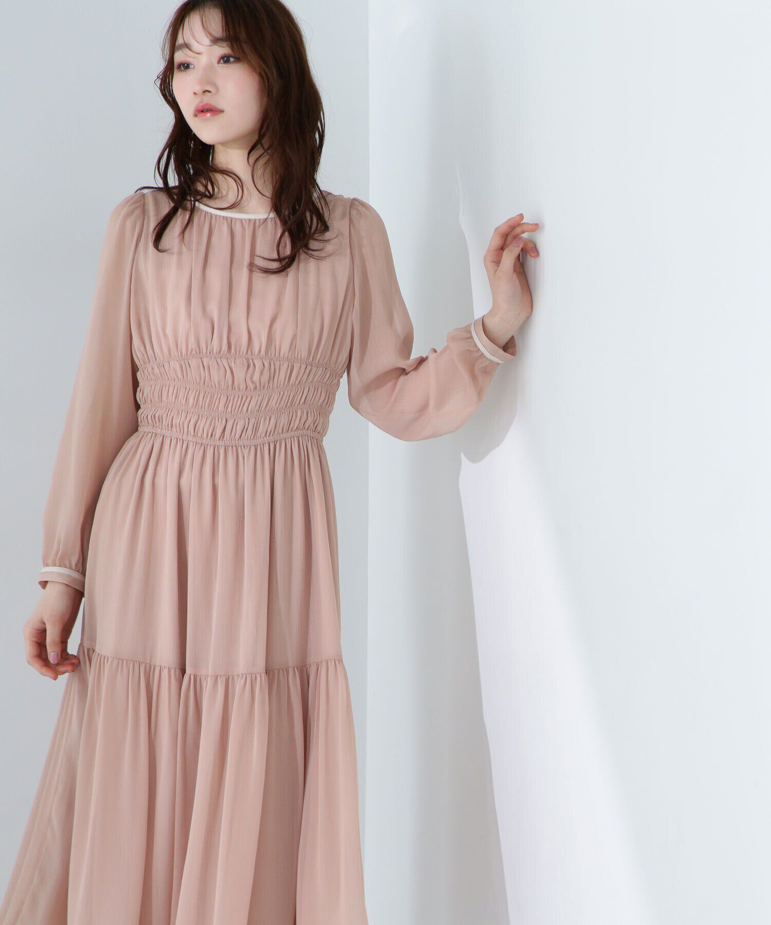  「楊柳バイカラーワンピース」|ワンピース|