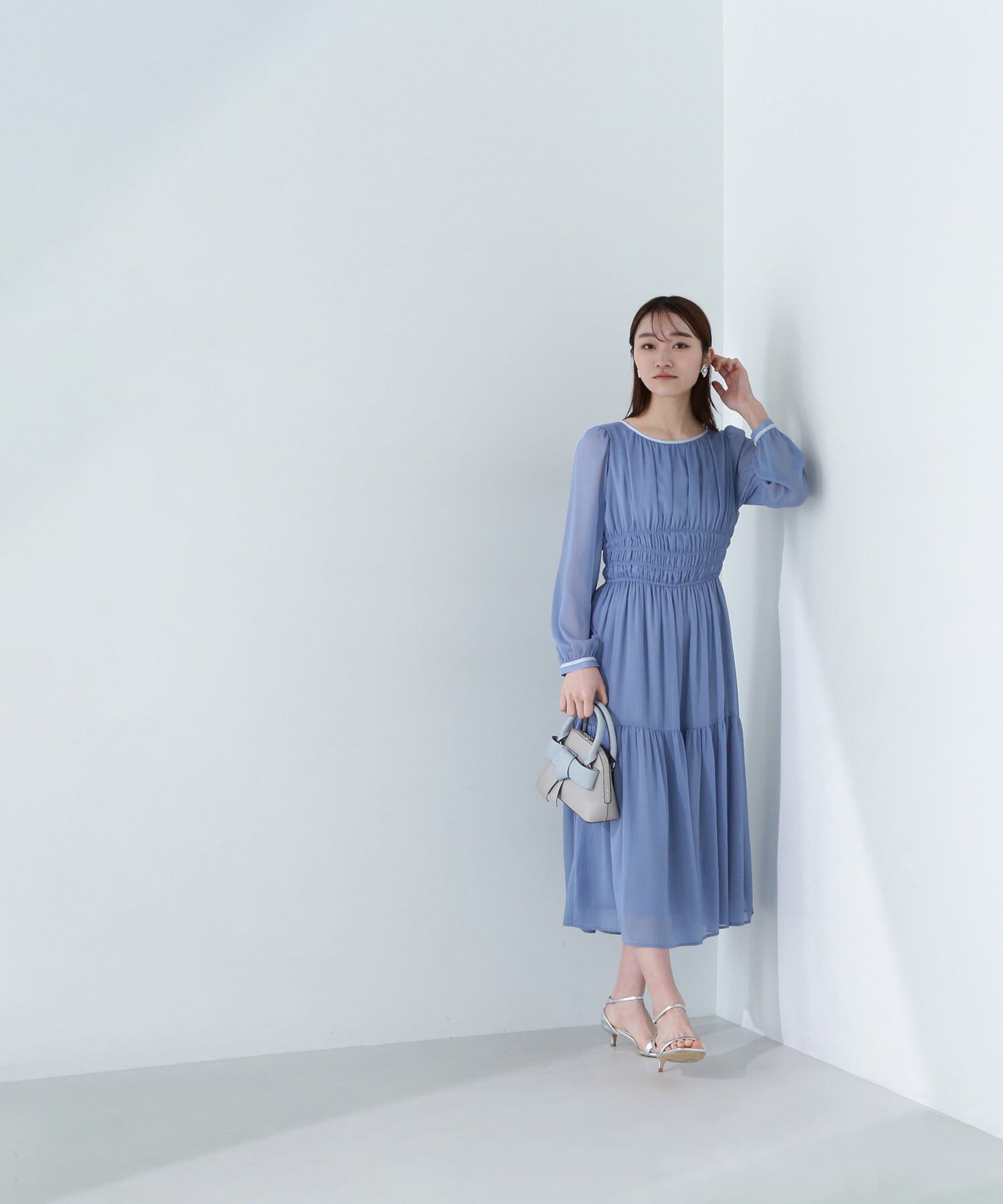  「楊柳バイカラーワンピース」|ワンピース|