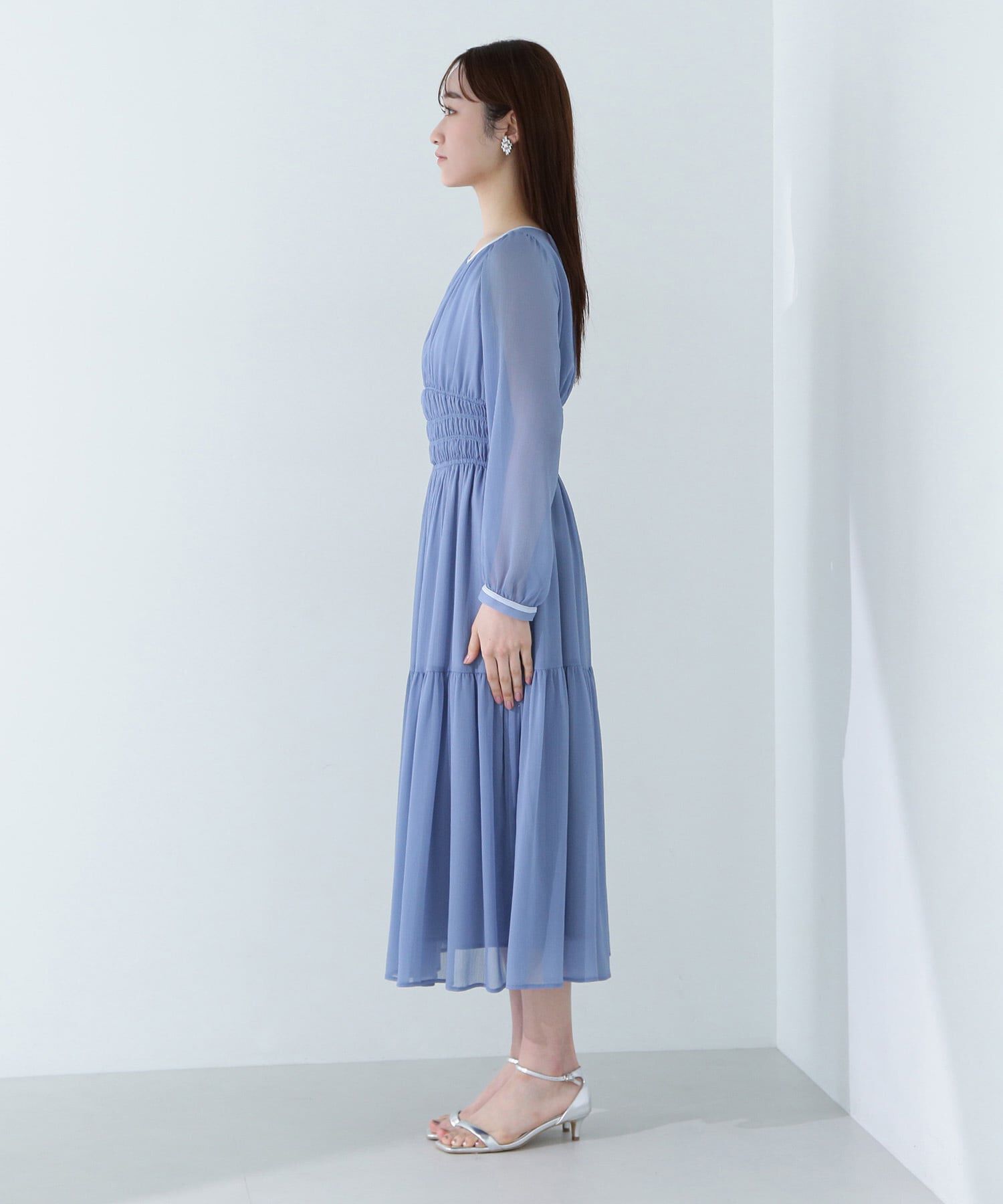  「楊柳バイカラーワンピース」|ワンピース|