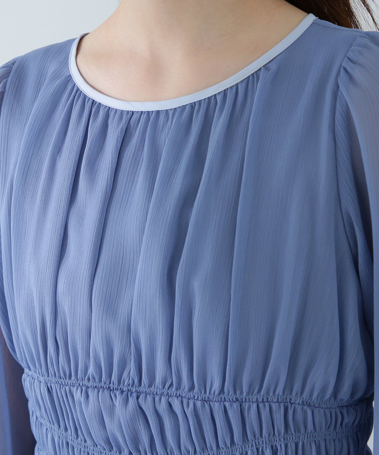  「楊柳バイカラーワンピース」|ワンピース|