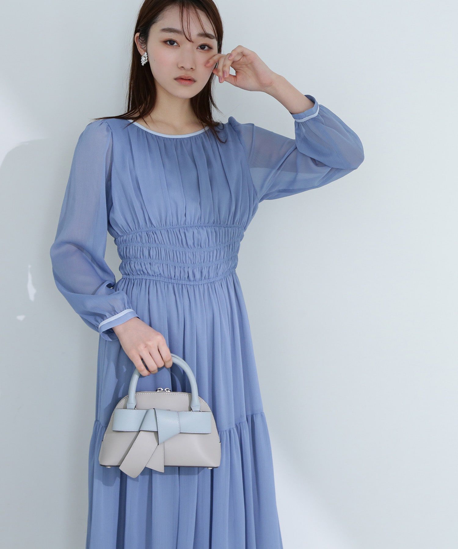  「楊柳バイカラーワンピース」|ワンピース|