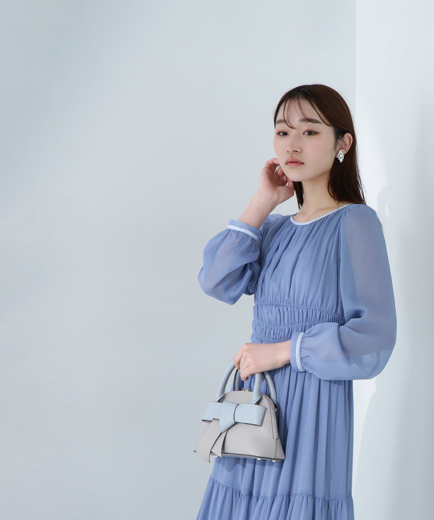  「楊柳バイカラーワンピース」|ワンピース|