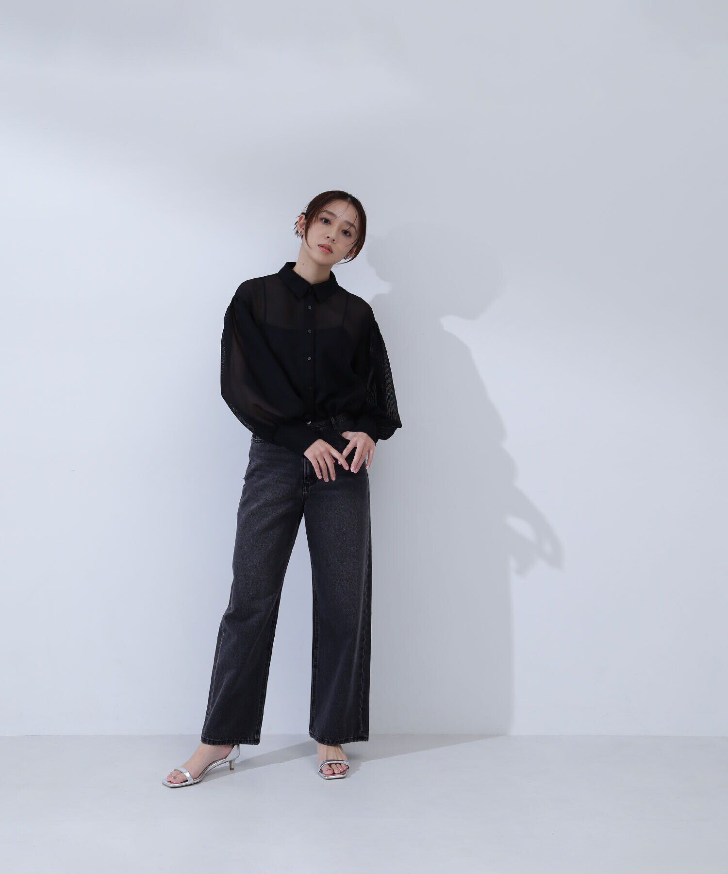  「シャツカラーメッシュブルゾン」|ブルゾン・スタジャン|