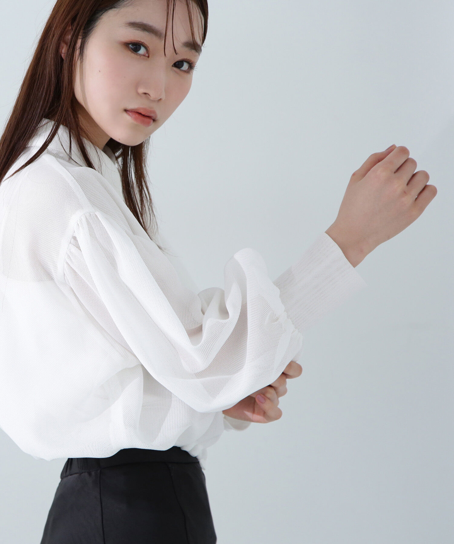  「シャツカラーメッシュブルゾン」|ブルゾン・スタジャン|